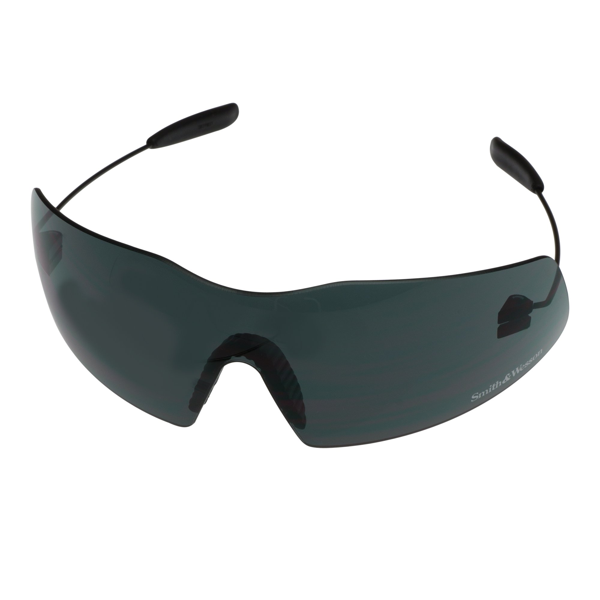 KLEENGUARD Smith & Wesson Phantom Safety Glasses (19853) - Black Frame with Smoke Lens, 12 Pairs/Case - ANSI Z87.1 Certified for Construction, Woodworking & DIY Projects