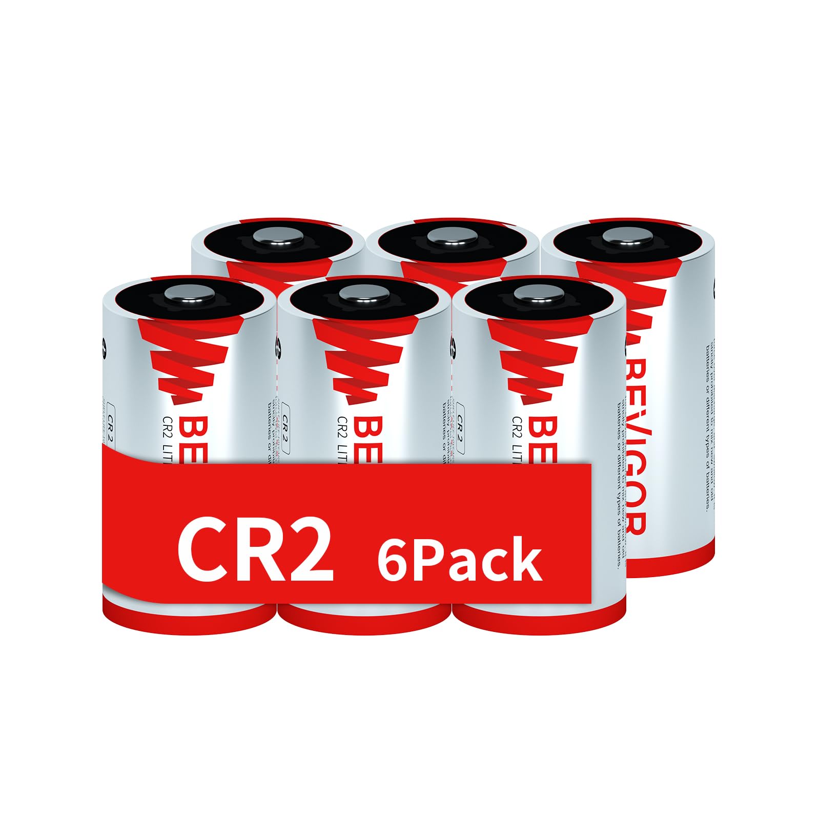 BEVIGOR CR2 3V Lithium Battery 6 Pack - Long Lasting CR15H270 CR2 Batteries for Rangefinders, Flashlights, Digital Cameras, Alarm Systems & Baby Monitors - Perfect for Outdoor Activities, Home Security & Photography
