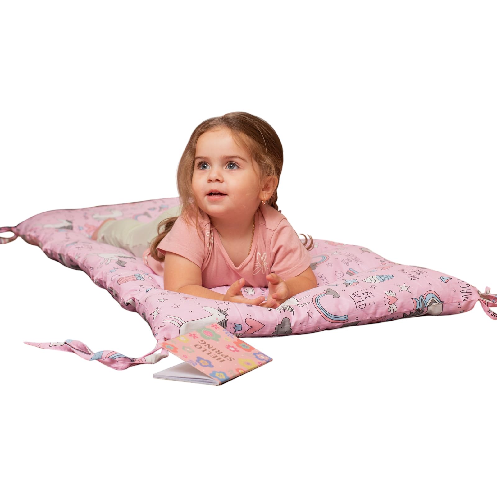 **Wooden Climbing Arch Cushion for Toddlers - Soft Play Floor Pillow, Handmade Kids Furniture (Pink Kingdom) - Perfect for Indoor Playrooms, Montessori Learning & Safe Toddler Activities**