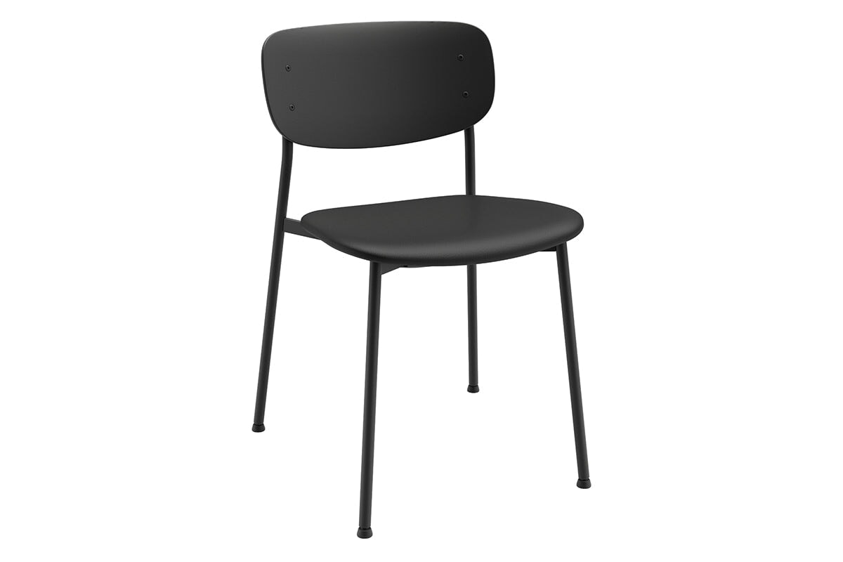 Wilma 4 Leg Chair - Modern Synthetic Leather Seat & Black Back - Perfect for Office, Dining Room, or Home Decor