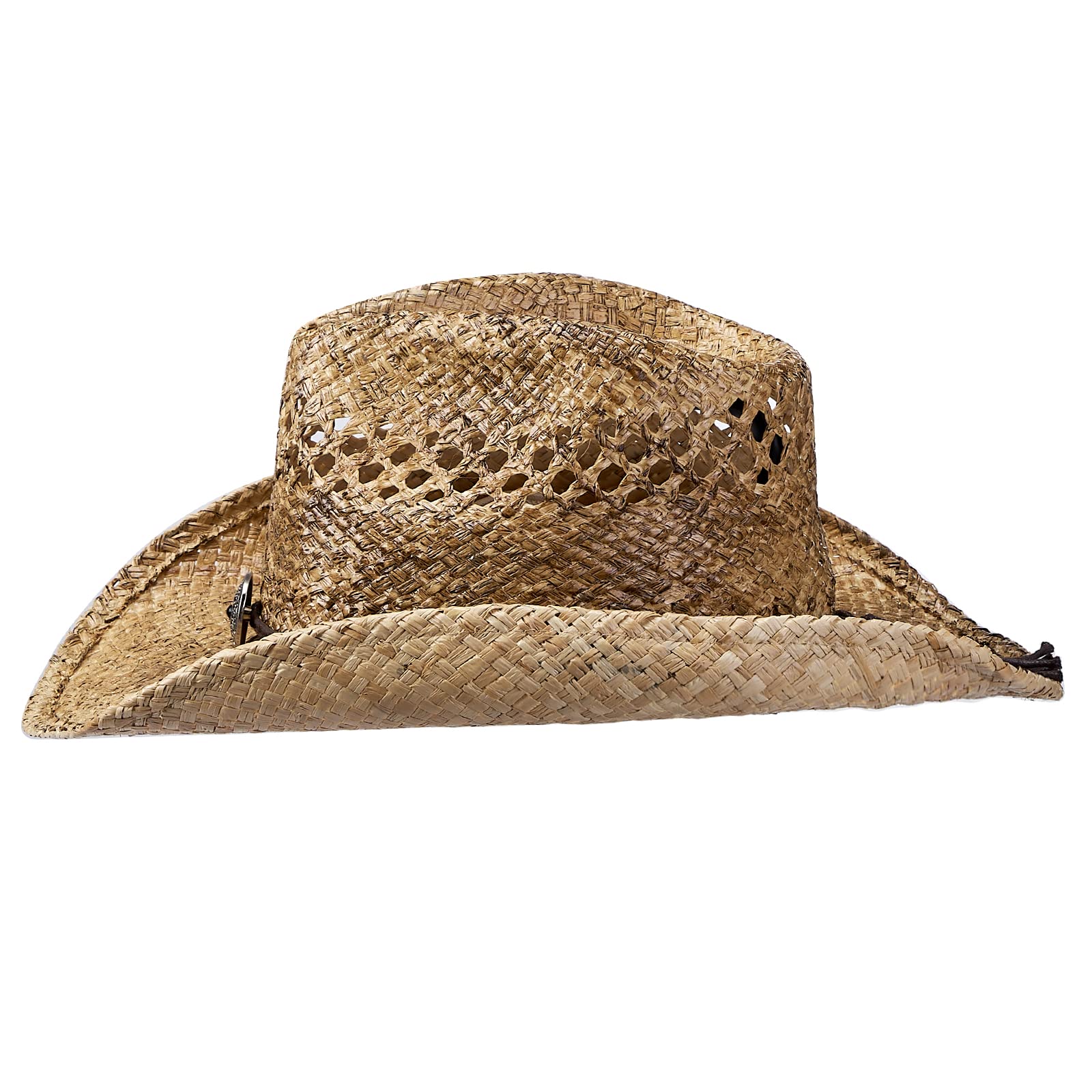 Stylish Brown Straw Cowboy Hat for Men & Women - Western Cowgirl Hat with Decorative Band | Perfect for Ranchers, Country Music Festivals & Outdoor Adventures