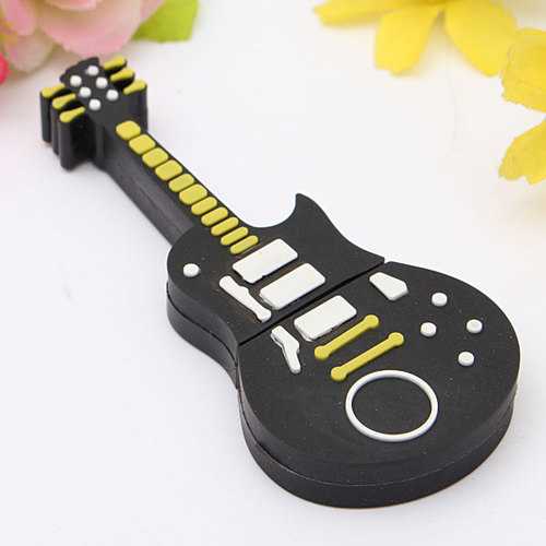 8GB Black Guitar-Shaped USB 2.0 Flash Drive - Portable Memory Stick for Music Lovers, Students & Professionals - Perfect for File Storage, Data Transfer & Gift Giving