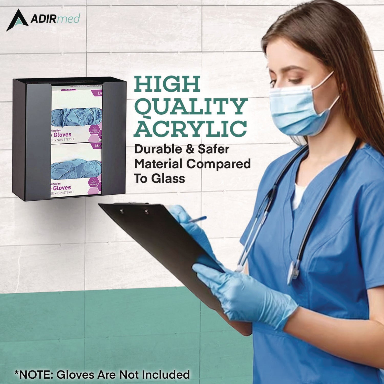 AdirMed Acrylic Glove Dispenser - Double Box Capacity (10.2