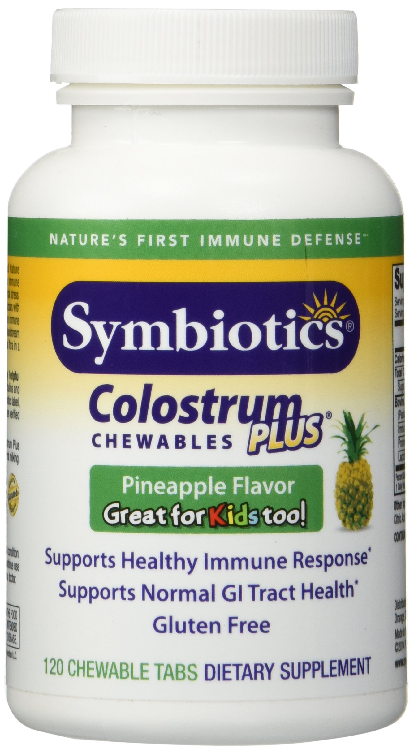 Colostrum Plus Chewable Tablets with Pineapple Flavor - 120 Count | Immune Support Supplement for Kids & Adults | Perfect for Travel, School & Daily Wellness