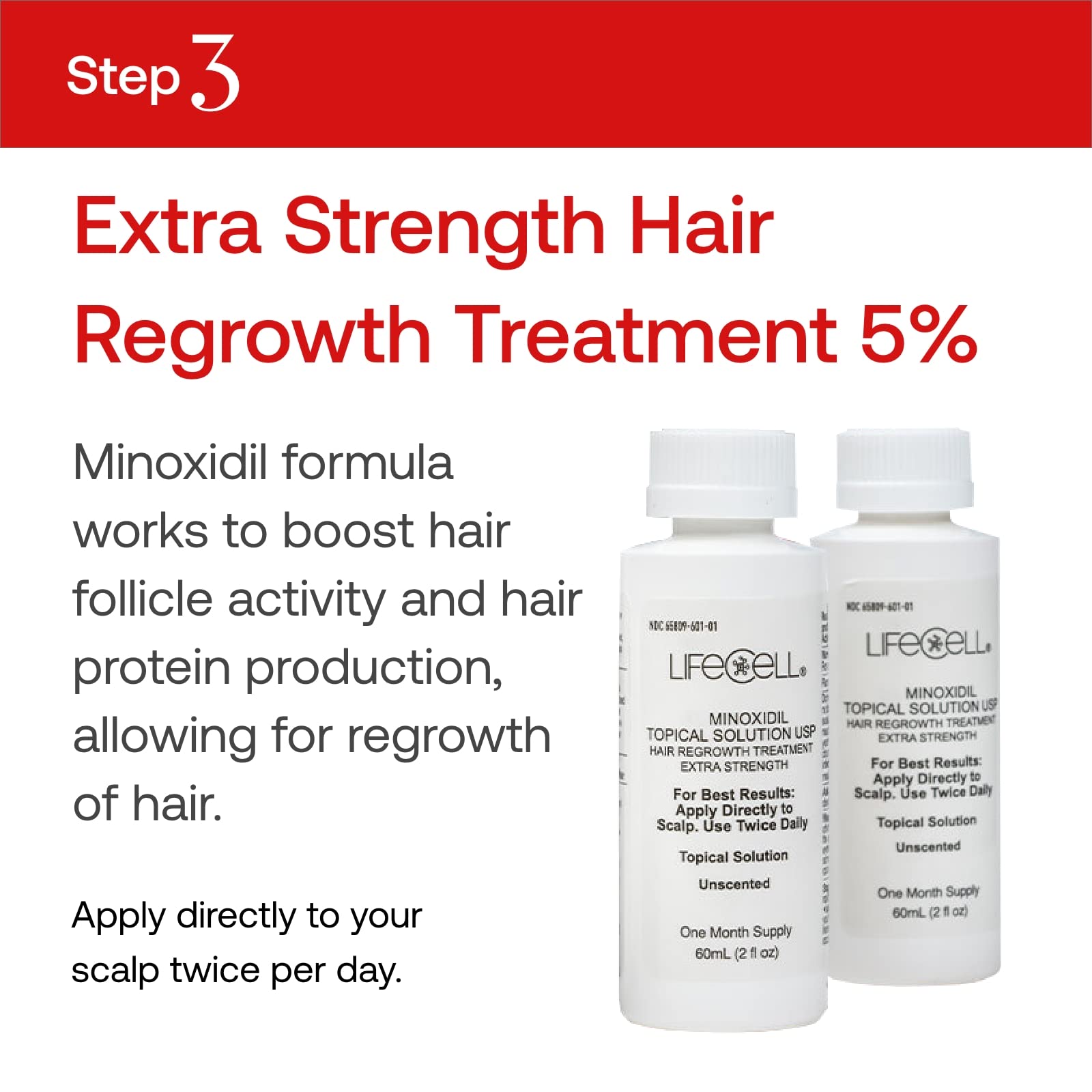 LifeCell Hair Restoration System for Men - 5% Minoxidil Treatment for Hair Growth & Thinning Hair - Effective Hair Regrowth Solution for Home Use