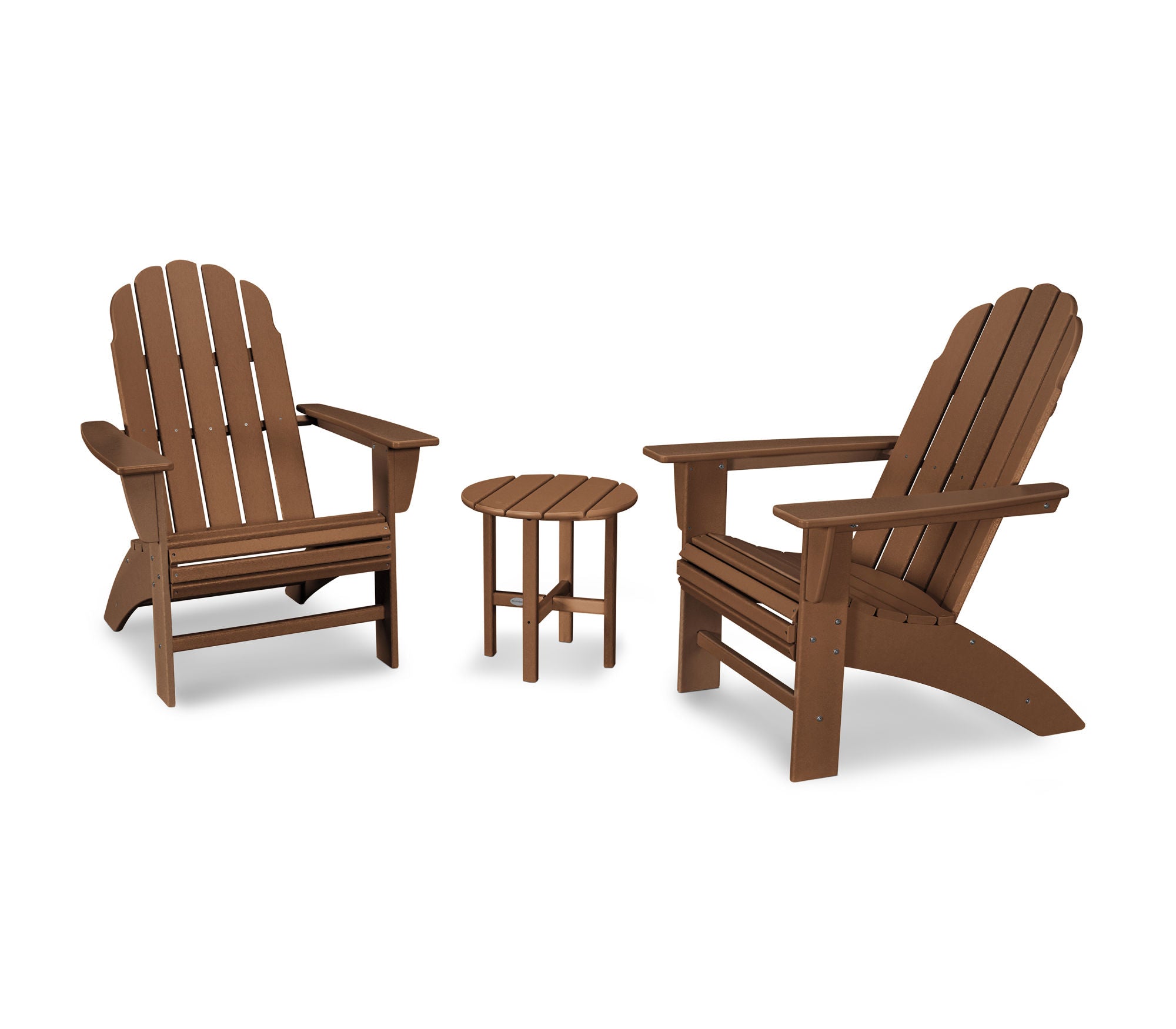 POLYWOOD Vineyard 3-Piece Curveback Adirondack Chair Set - Outdoor Patio Furniture for Garden, Poolside & Backyard Relaxation