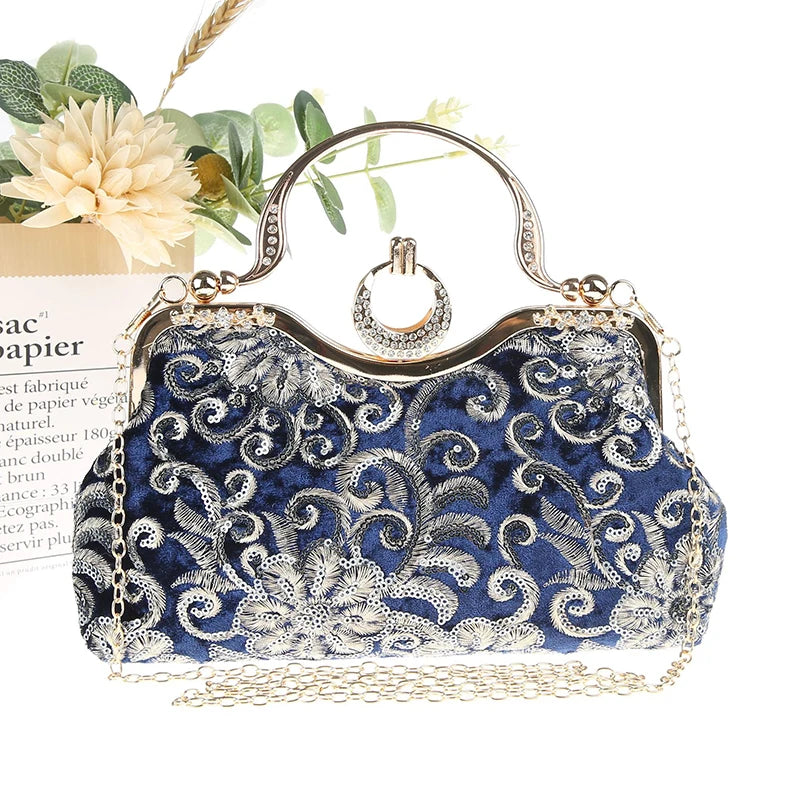 Elegant Evening Bag for Women - Clutch Purse with Rhinestone Decor - Perfect for Parties, Weddings & Special Occasions