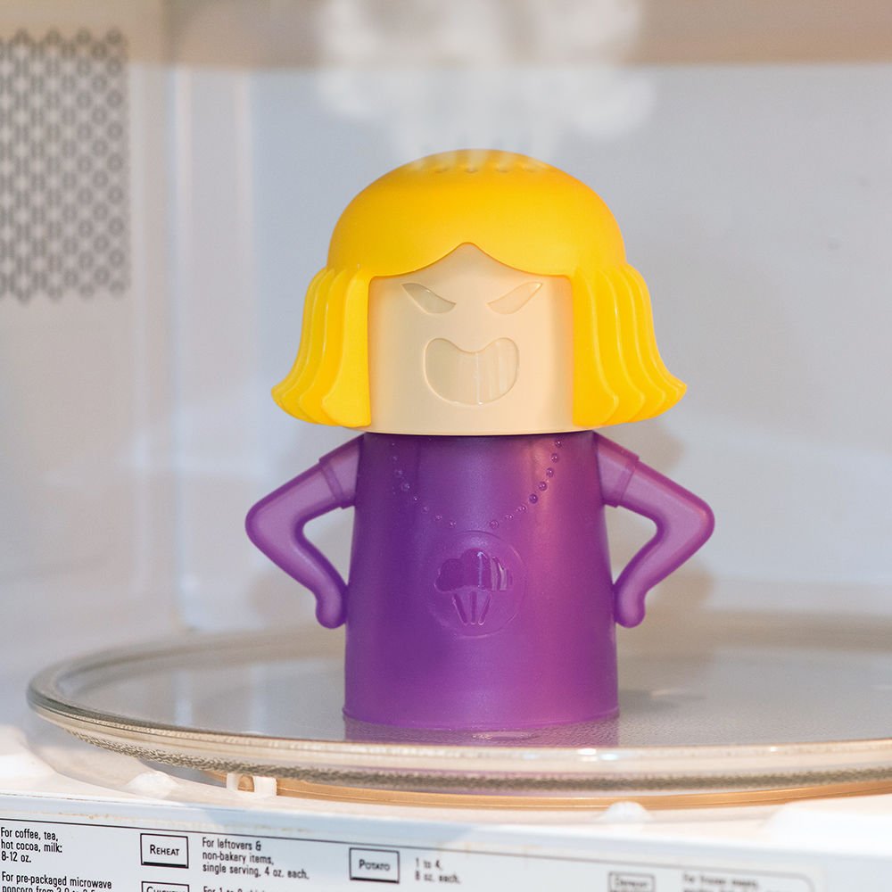 Angry Mama Microwave Cleaner - Purple Base | Easy Steam Cleaning for Stains & Odors | Perfect for Kitchens, Dorms & Offices