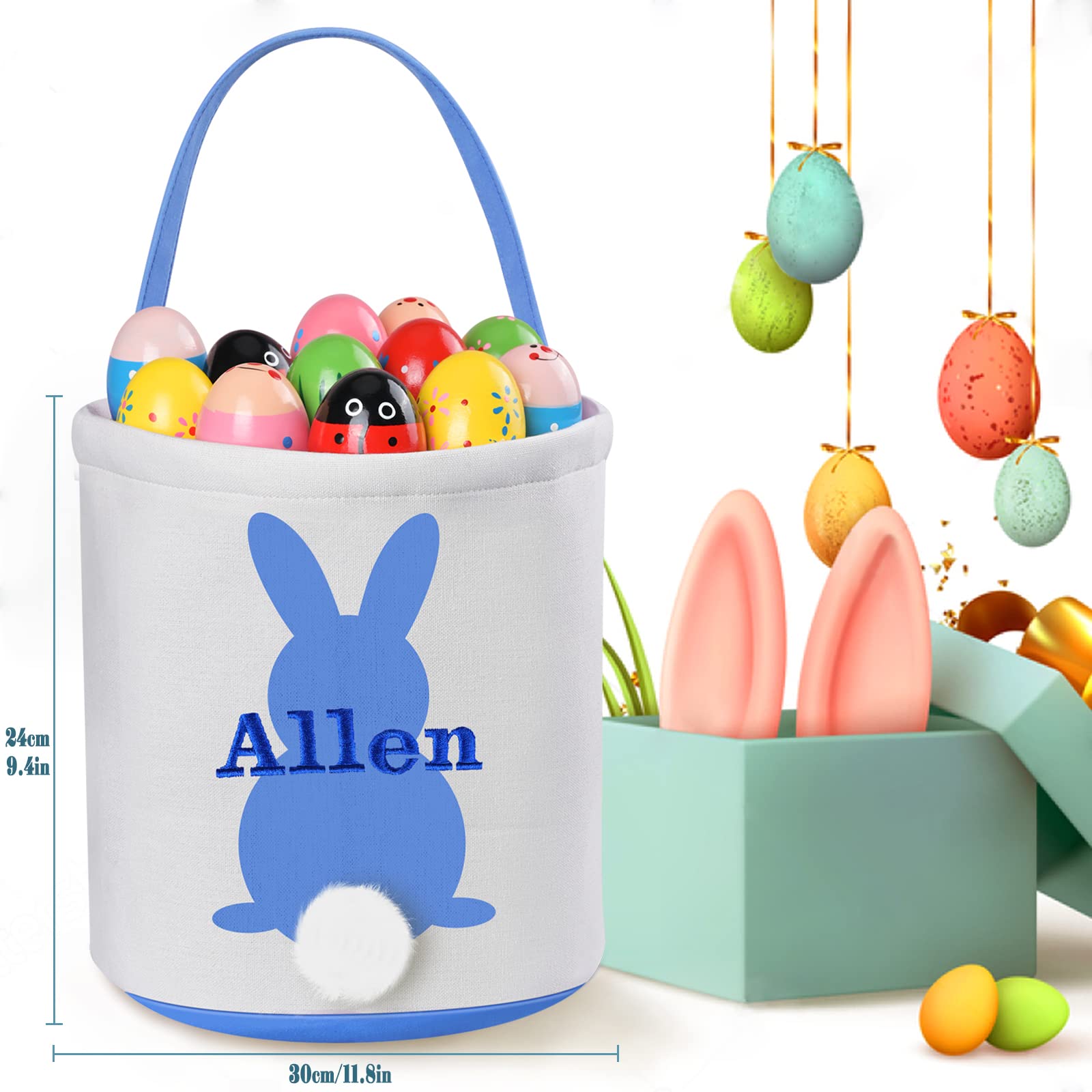 Custom Easter Baskets for Kids - Personalized Easter Gifts for Boys & Girls - Easter Egg Hunt & Party Decor