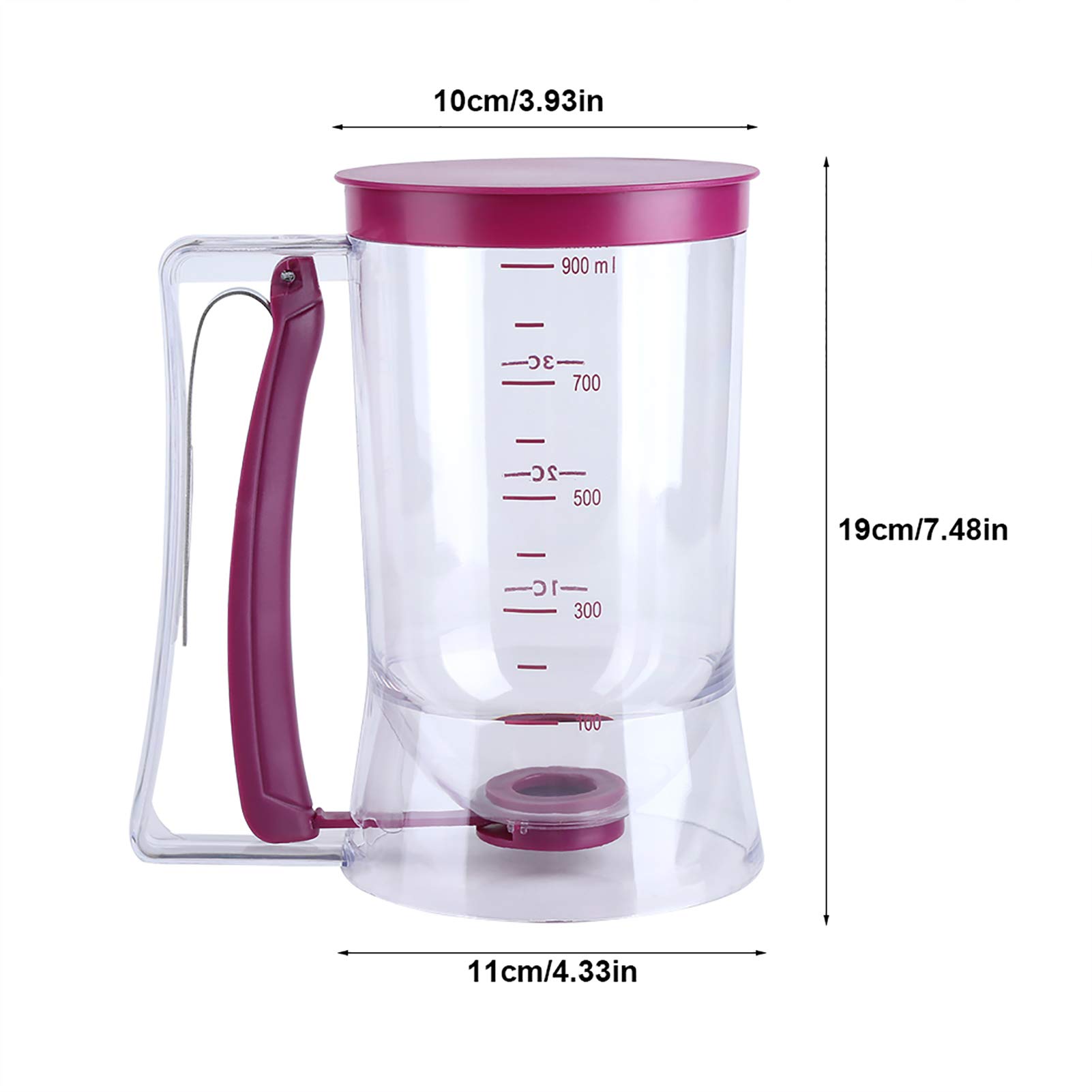 900mL Manual Batter Dispenser - Precise Measuring Cup for Cupcakes, Pancakes & Waffles - Essential Kitchen Baking Tool for Perfect Breakfast & Dessert Making