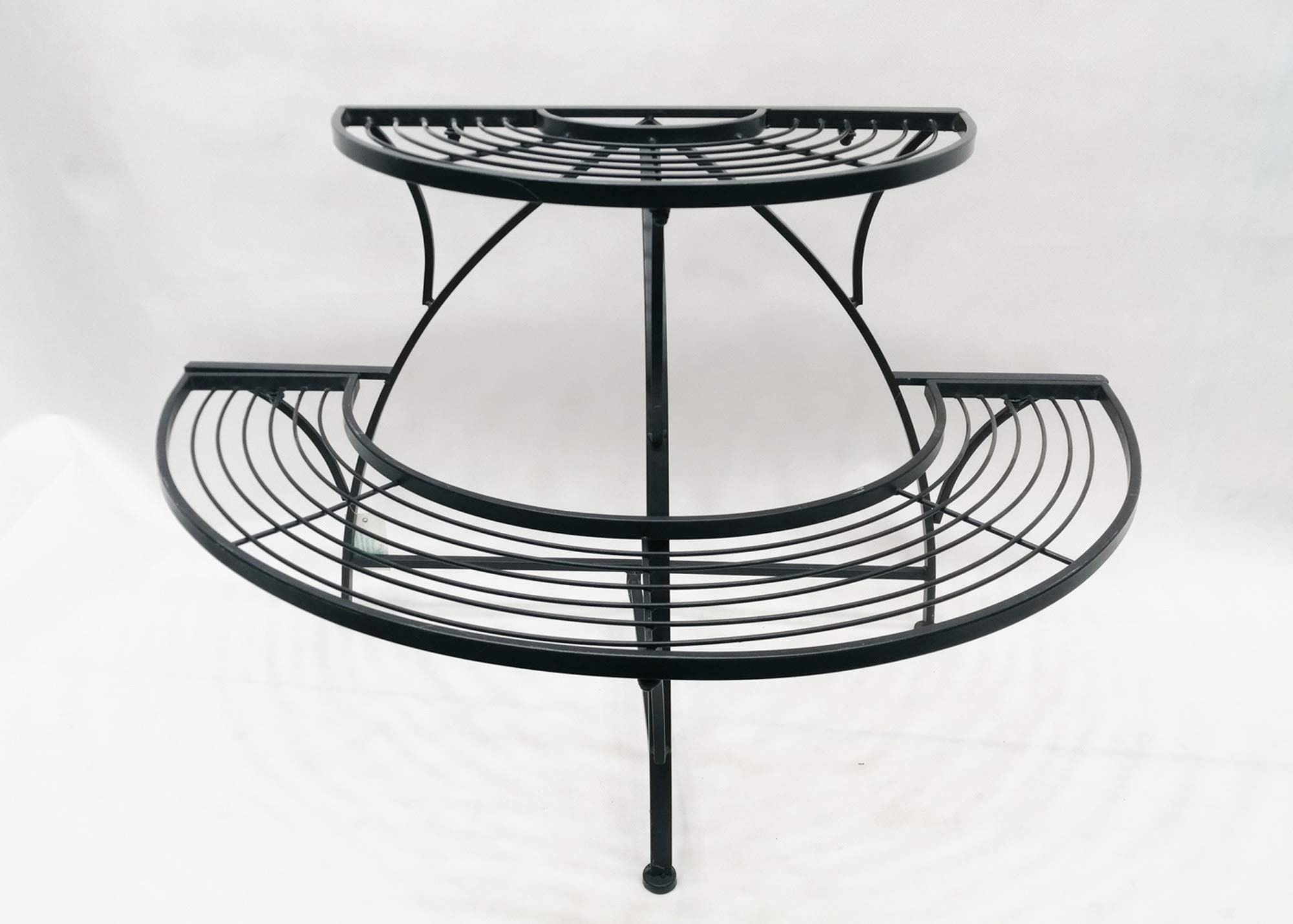 Hi-Line Gift Black Semi-Circle Plant Stand - Decorative Display Shelf for Indoor Plants, Home Decor & Office Decor | Perfect for Succulents, Small Potted Plants & Home Organization