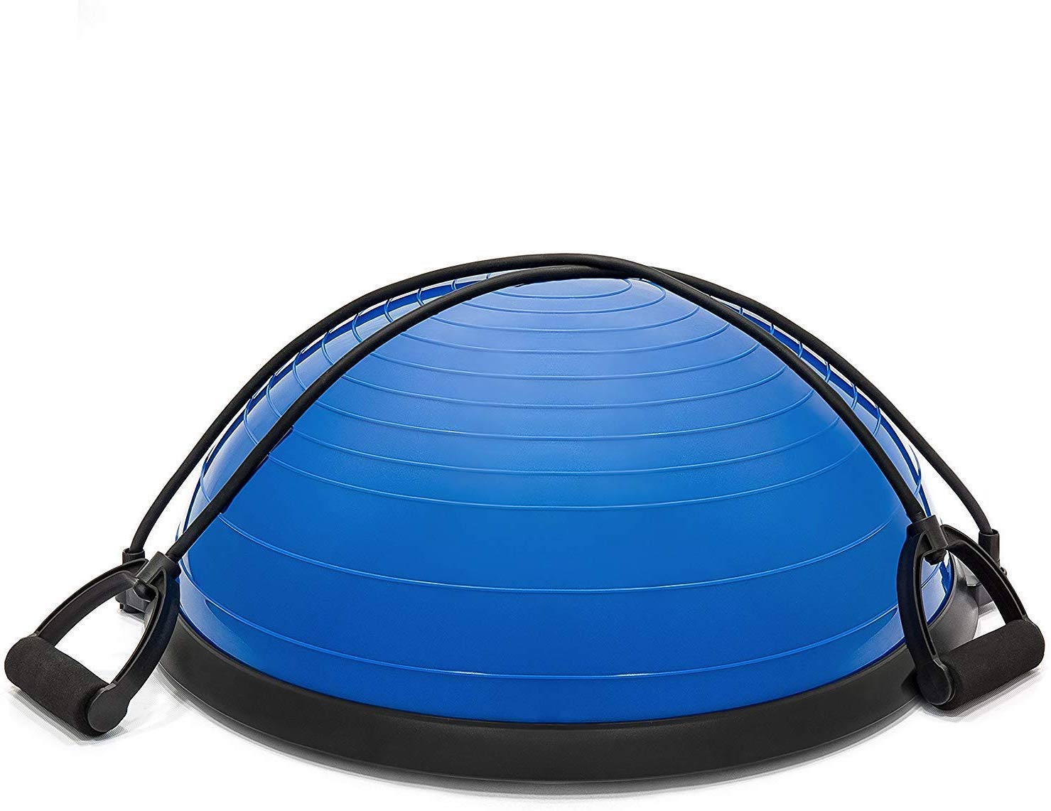 X-Factor Balance Ball Half Exercise Ball with Resistance Bands - Yoga Fitness & Home Gym Stability Trainer for Core Strength, Balance Workouts - Perfect for Pilates, Physical Therapy & Full-Body Training (Blue)