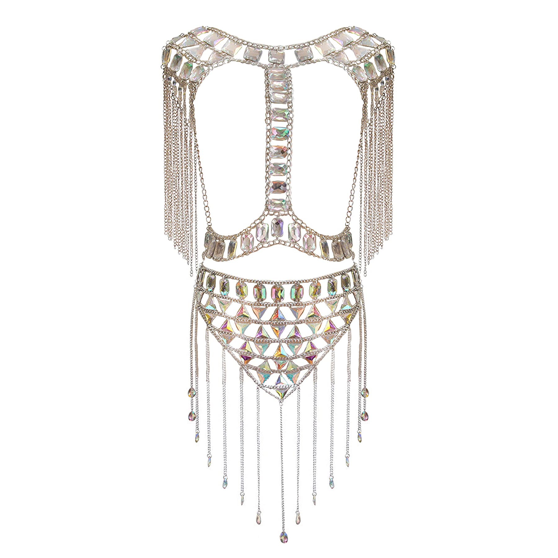 Connie Cloris Women's Sexy Body Chain Jewelry - Elegant Rhinestone Belly Chain for Bikini, Festival, Party & Club Wear