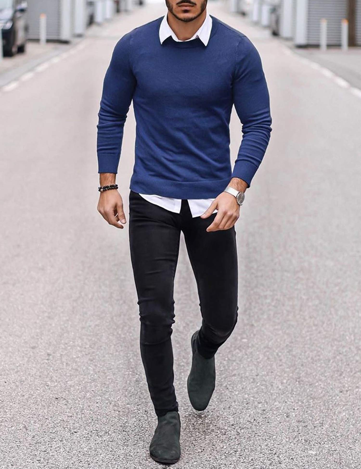 COOFANDY Men's Slim Fit Lightweight Knit Crew Neck Sweater - Casual & Dressy Pullover Sweatshirt for Office, Date Night & Fall Layering