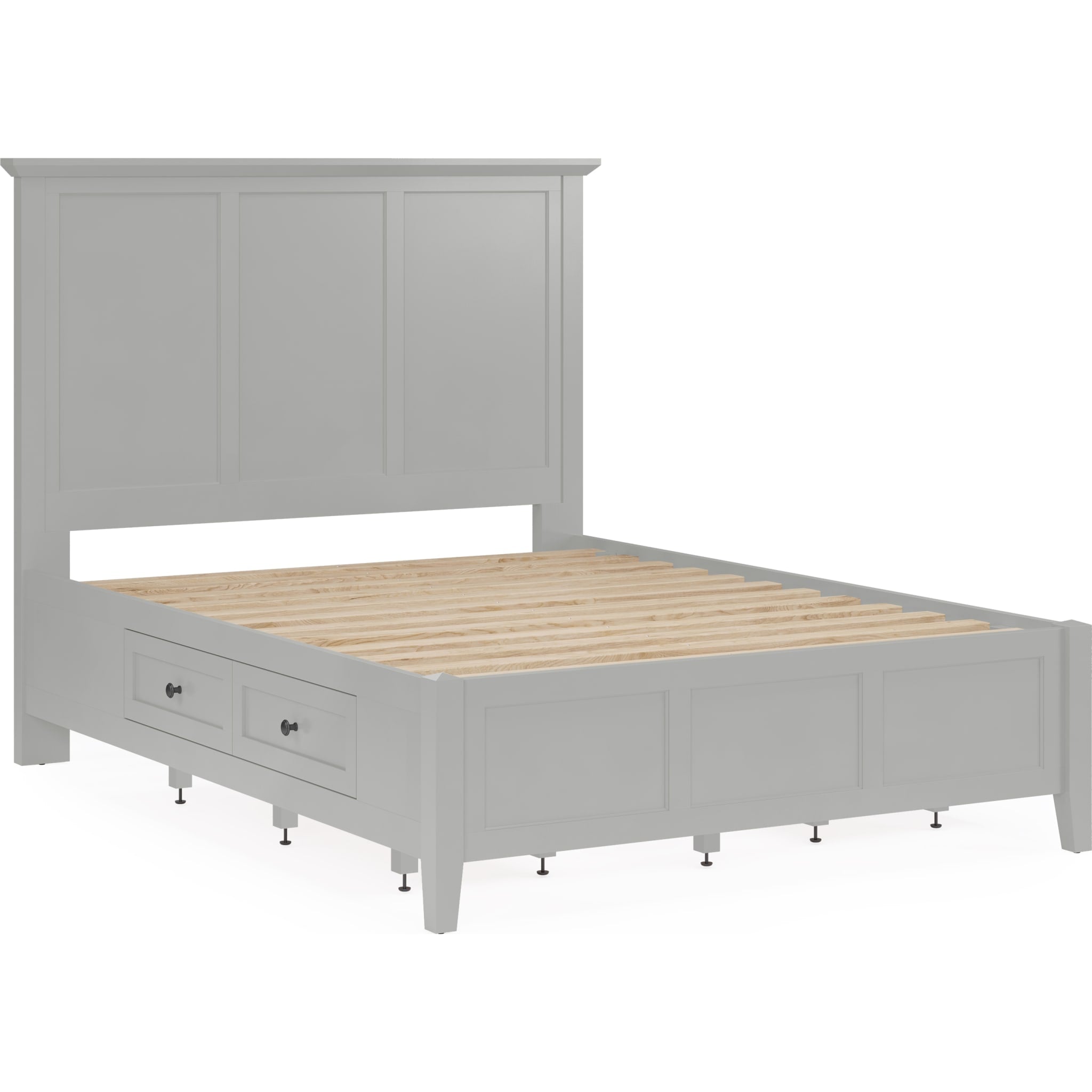 Grace 4-Drawer Platform Storage Bed Frame - Elephant Gray - Modern Minimalist Bedroom Furniture for Small Spaces & Studio Apartments