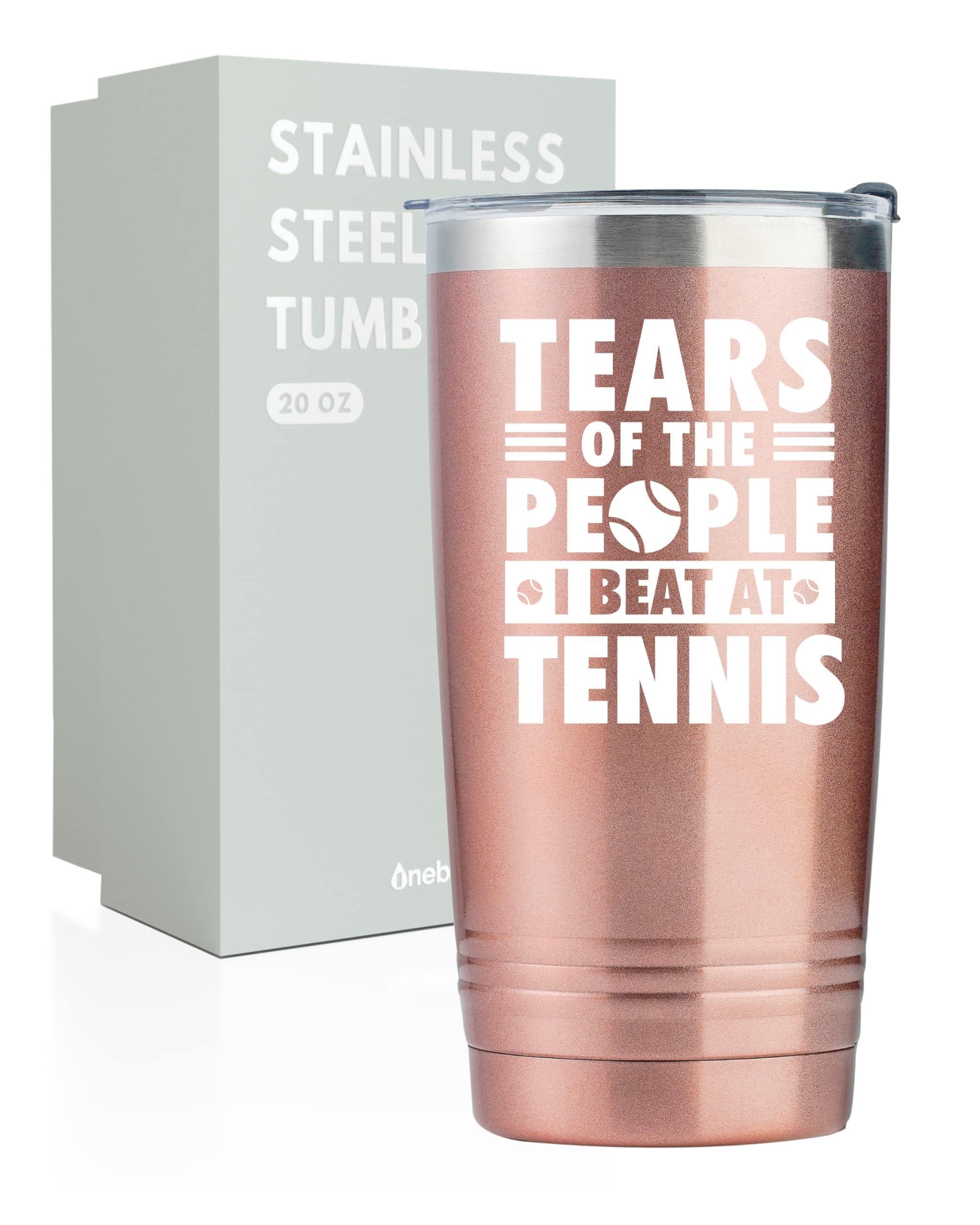 Onebttl 20 oz Stainless Steel Tennis Tumbler - Insulated Travel Mug for Women, Tennis Lovers & Coaches - Funny Gift for Tennis Players & Senior Night 2024 - Perfect for Matches, Practice & Gym Hydration