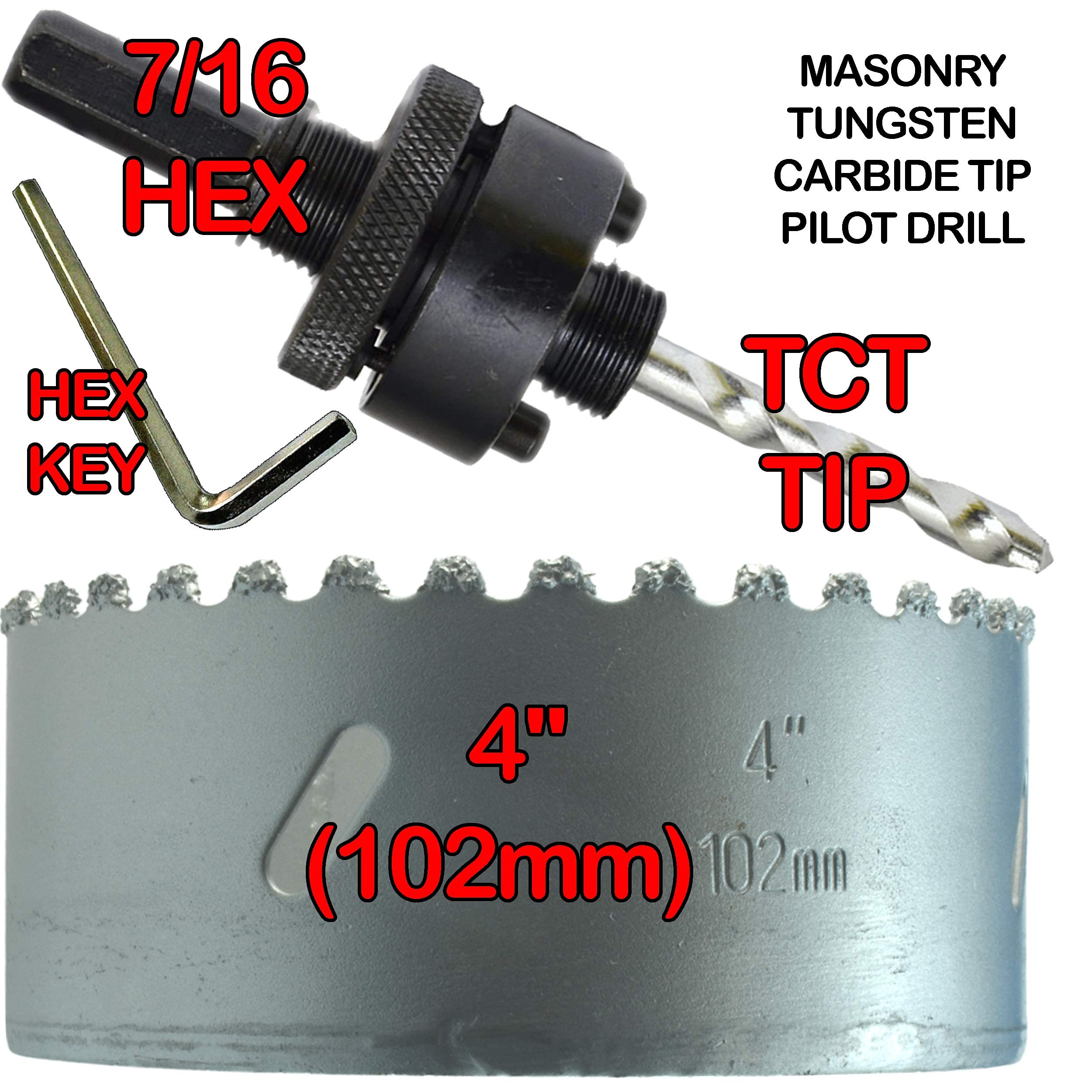 4 Inch Recessed Light Hole Saw with 7/16