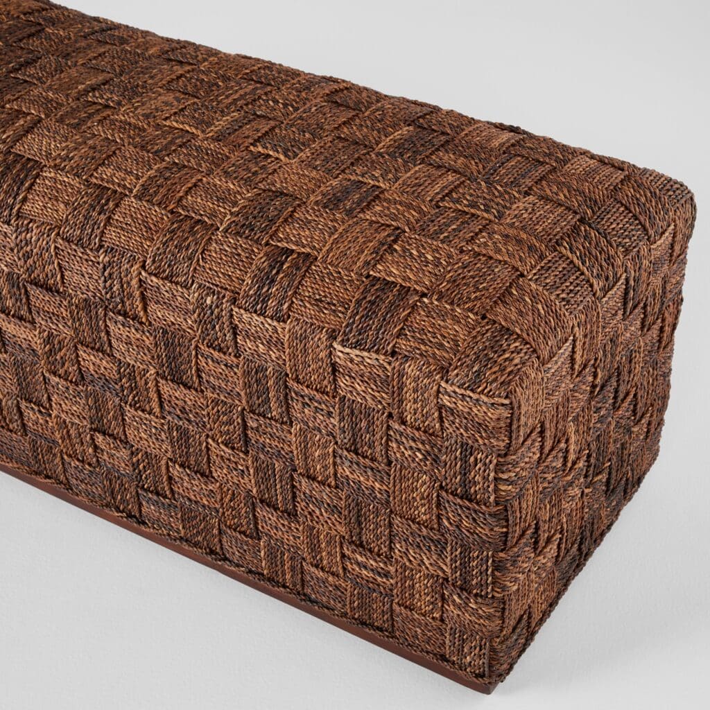 Cyan Design 11678 Milos Ottoman in Rich Brown - Stylish Footstool & Extra Seating for Living Room, Bedroom, or Lounge
