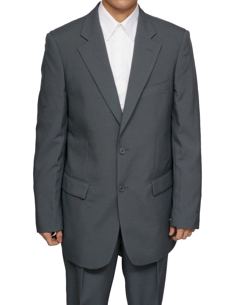 Men's 2-Button Slim Fit Gray Dress Suit - Formal Business Attire for Weddings, Interviews & Office Wear