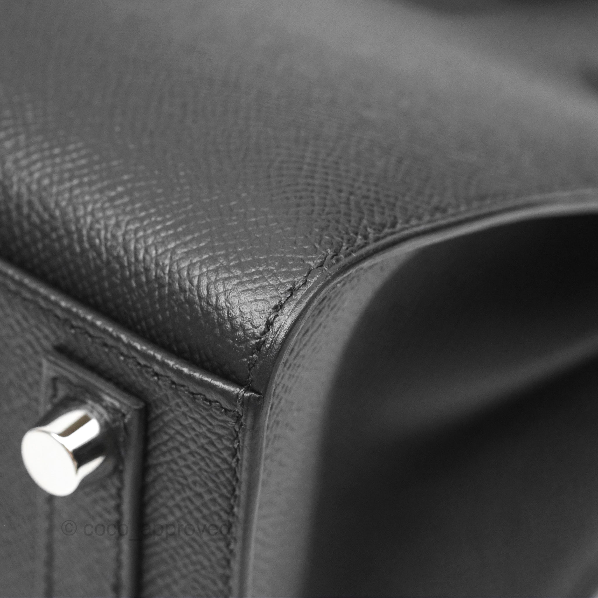 Authentic Hermes Birkin 25 Sellier Bag - Black Noir Epsom Leather with Palladium Hardware | Luxury Handbag for Women | Perfect for Work, Travel & Special Occasions