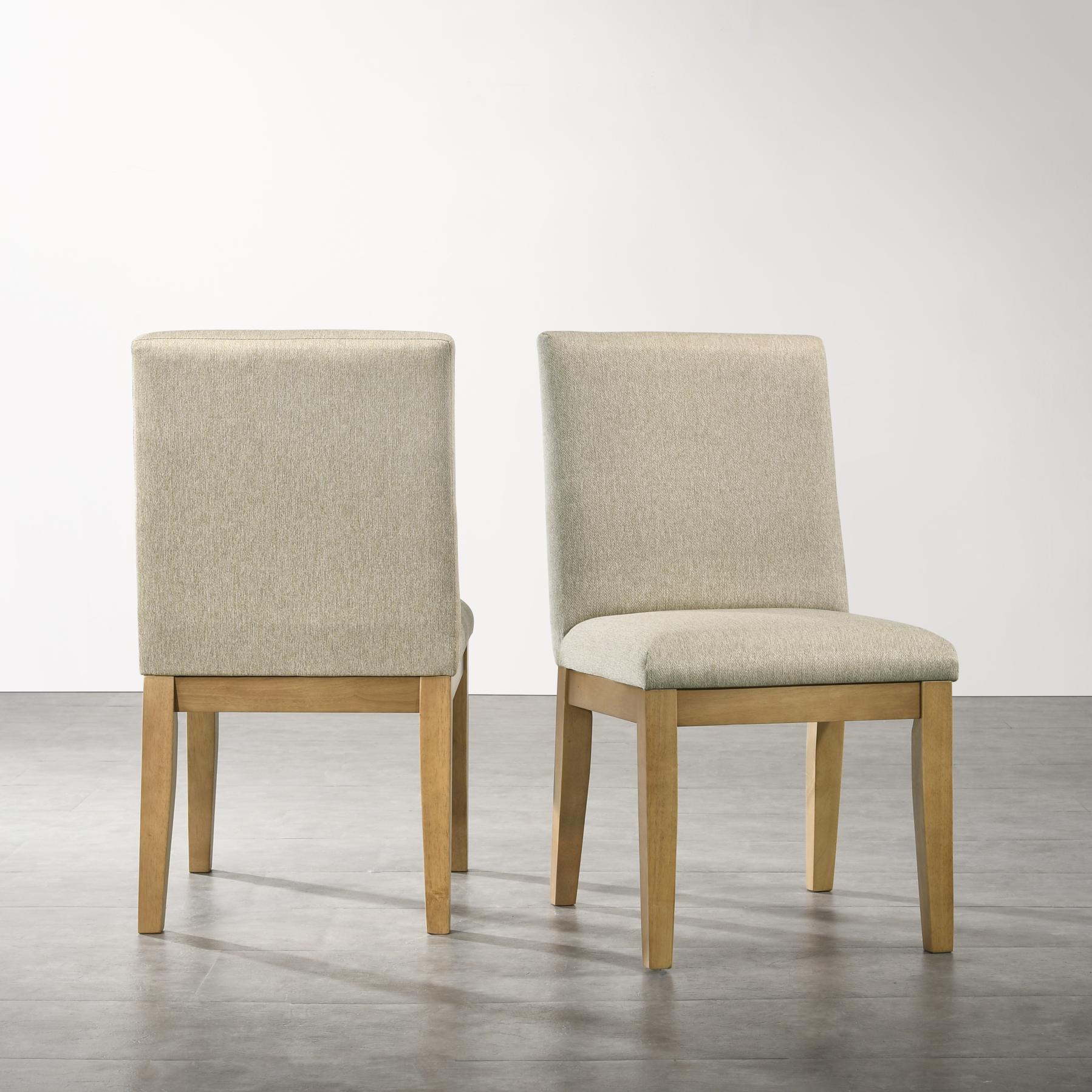 Roundhill Furniture Rocco Contemporary Solid Wood Dining Chairs, Beige, Set of 2 - Modern Kitchen & Dining Room Seating for Home & Restaurant Use