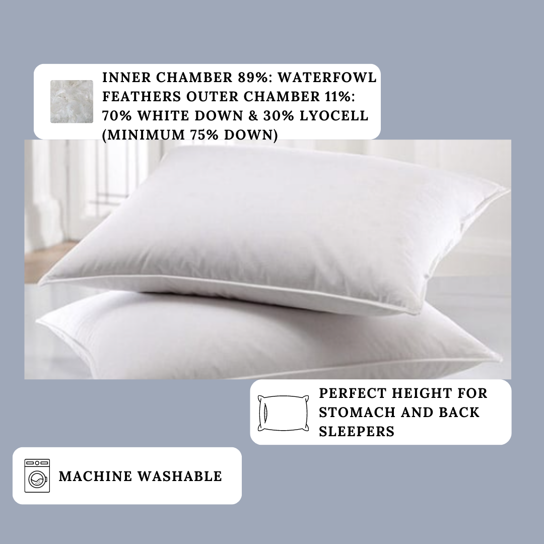 Holiday Inn® Touch of Down Feather & Down Pillow - Ultra Soft Support for Neck & Shoulder Relief | Perfect for Hotels, Home Bedding & Travel Comfort
