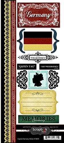Premium Germany Explore Cardstock Scrapbook Stickers (19655) - Perfect for Travel Journals, DIY Scrapbooking, and Memory Albums