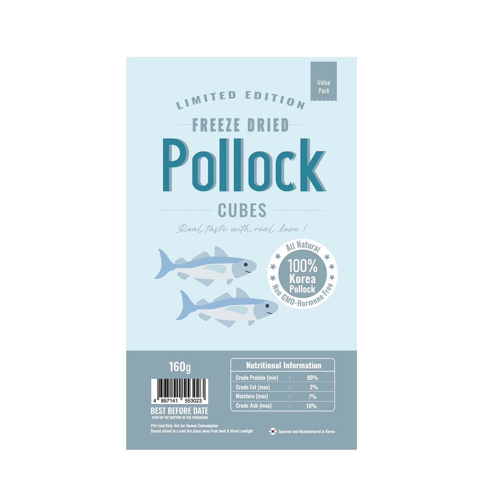 Premium Freeze-Dried Pollock Dog Treats & Cat Snacks - All-Natural, Grain-Free, High-Protein Training Rewards - Perfect for Pets with Sensitive Stomachs - Great for Training, Travel & Outdoor Adventures