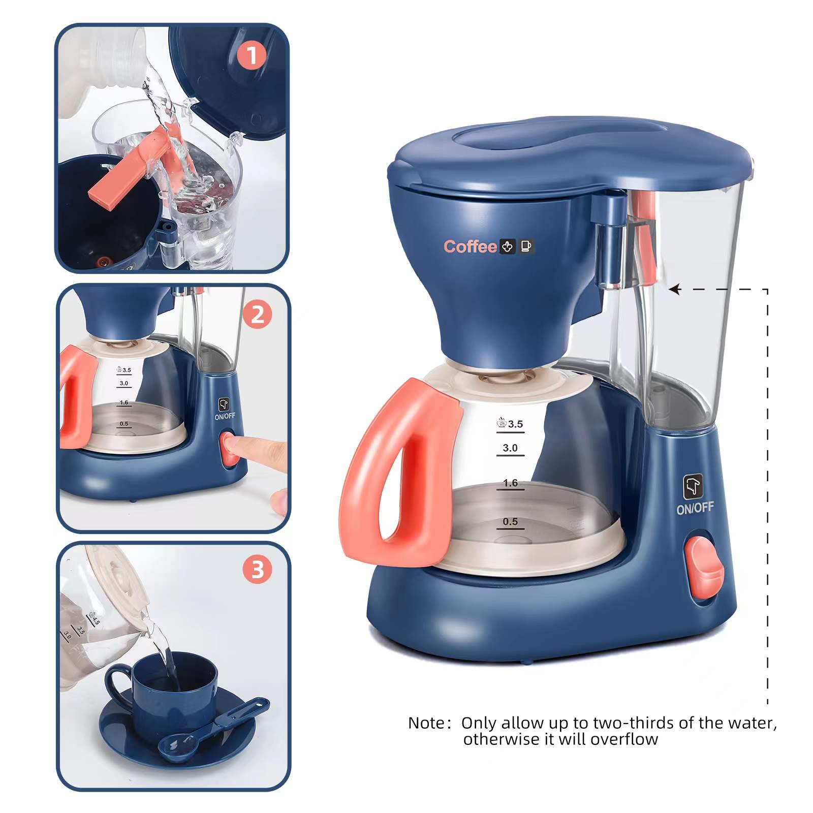 Kids Pretend Play Kitchen Appliances Toy Set - Realistic Coffee Maker, Blender, Mixer & Toaster with Lights & Sounds | Educational Role Play Toys for Children Ages 4-8 | Perfect for Birthday Gifts & Preschool Learning Activities