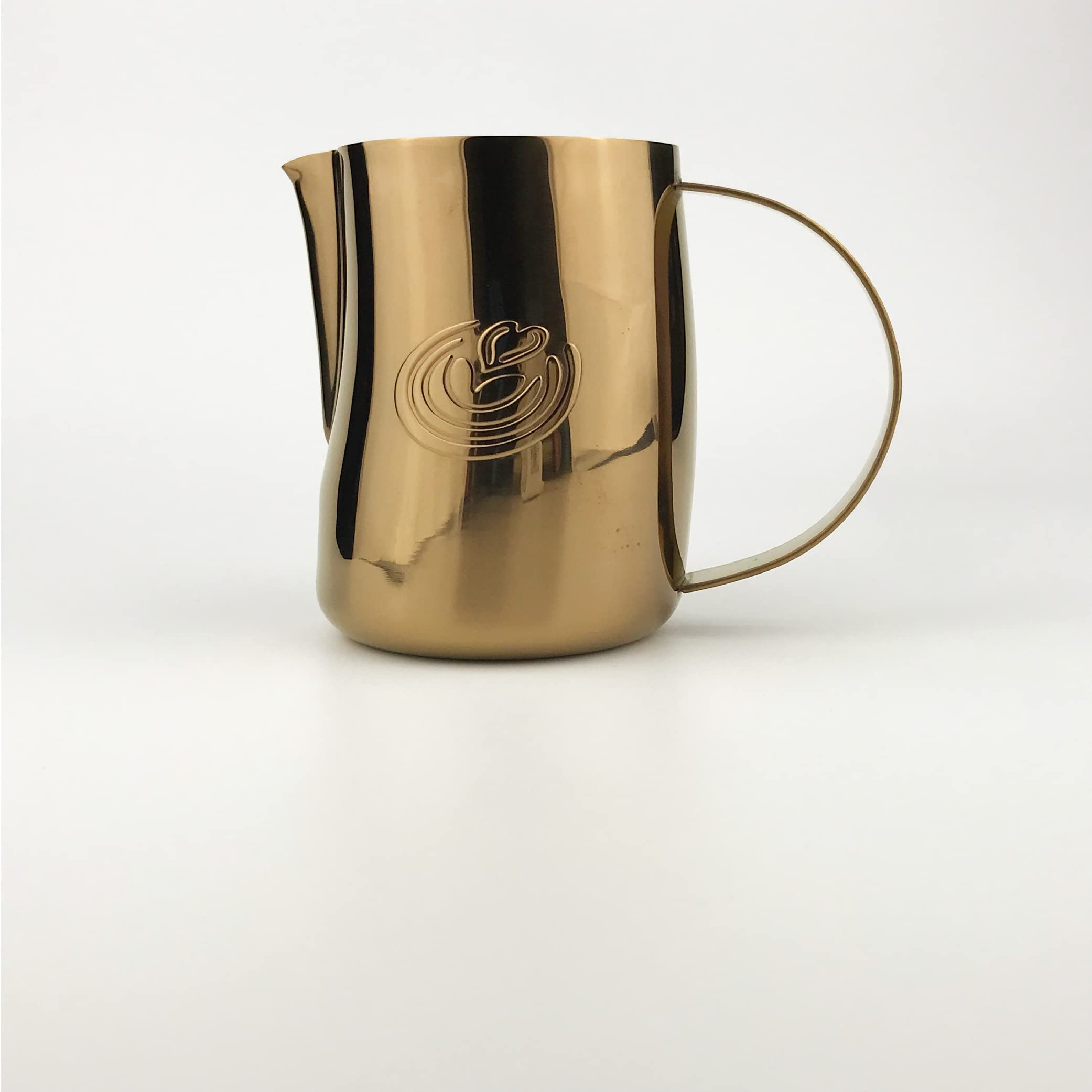 Professional Barista Swag Curved Body Coffee Milk Frothing Pitcher 500ml - Mirror Rose Gold for Espresso Machines, Latte Art & Cappuccino Making - Perfect for Home Baristas & Coffee Shops
