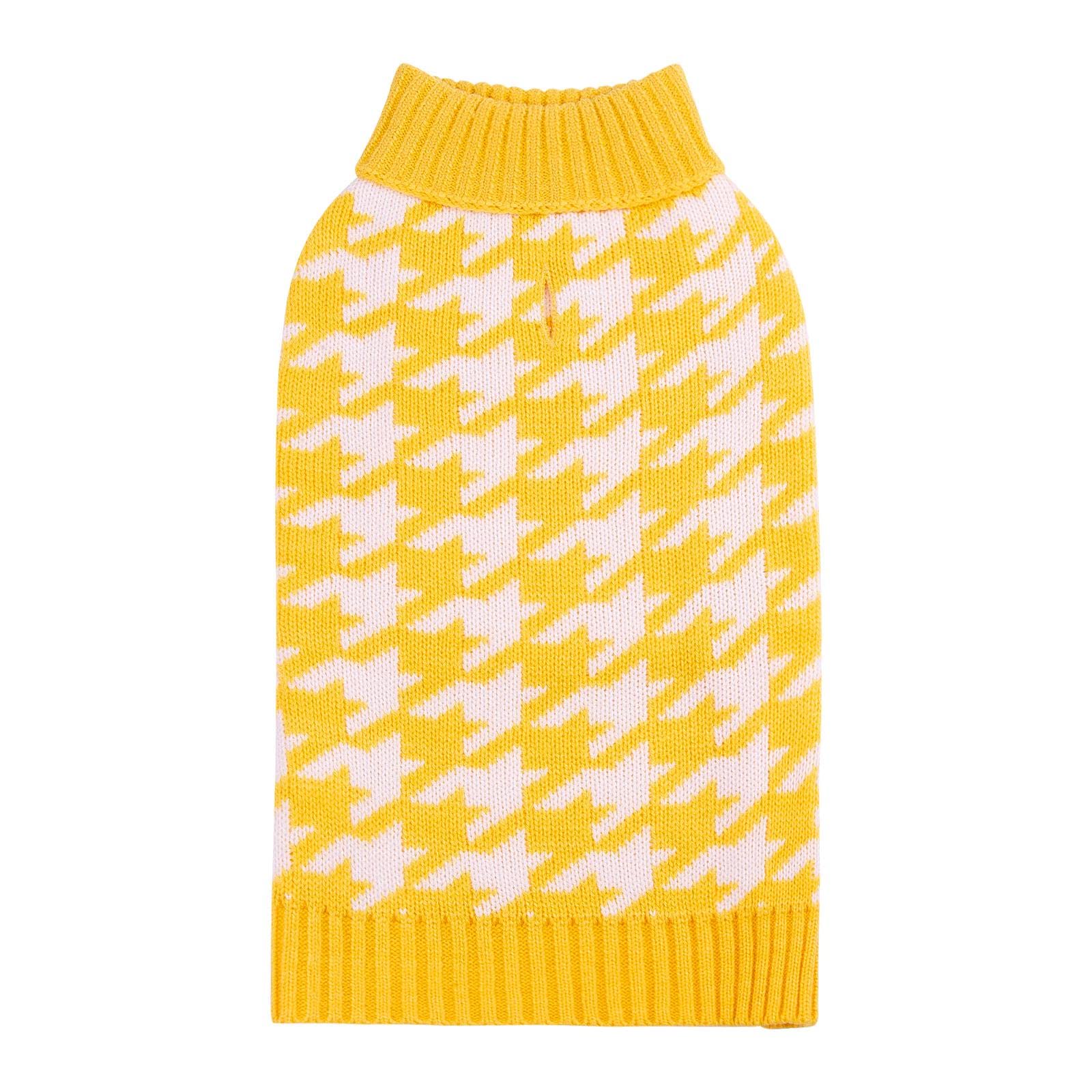 CuteBone Houndstooth Turtleneck Dog Sweater - Warm Winter Pullover for Small Dogs & Cats (Medium Size) | Cozy Pet Clothes for Indoor & Outdoor Activities