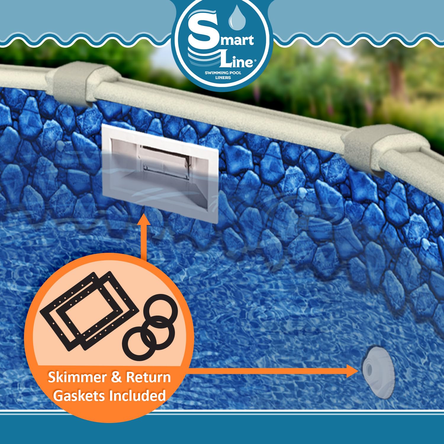 12 ft x 24 ft Oval Swimming Pool Liner - Heavy Duty 20 Gauge Virgin Vinyl for Steel Sided Above Ground Pools | Boulder Swirl Pattern | Overlap Style (48-52 Inch Wall Height) | Perfect for Backyard, Family Gatherings & Summer Fun