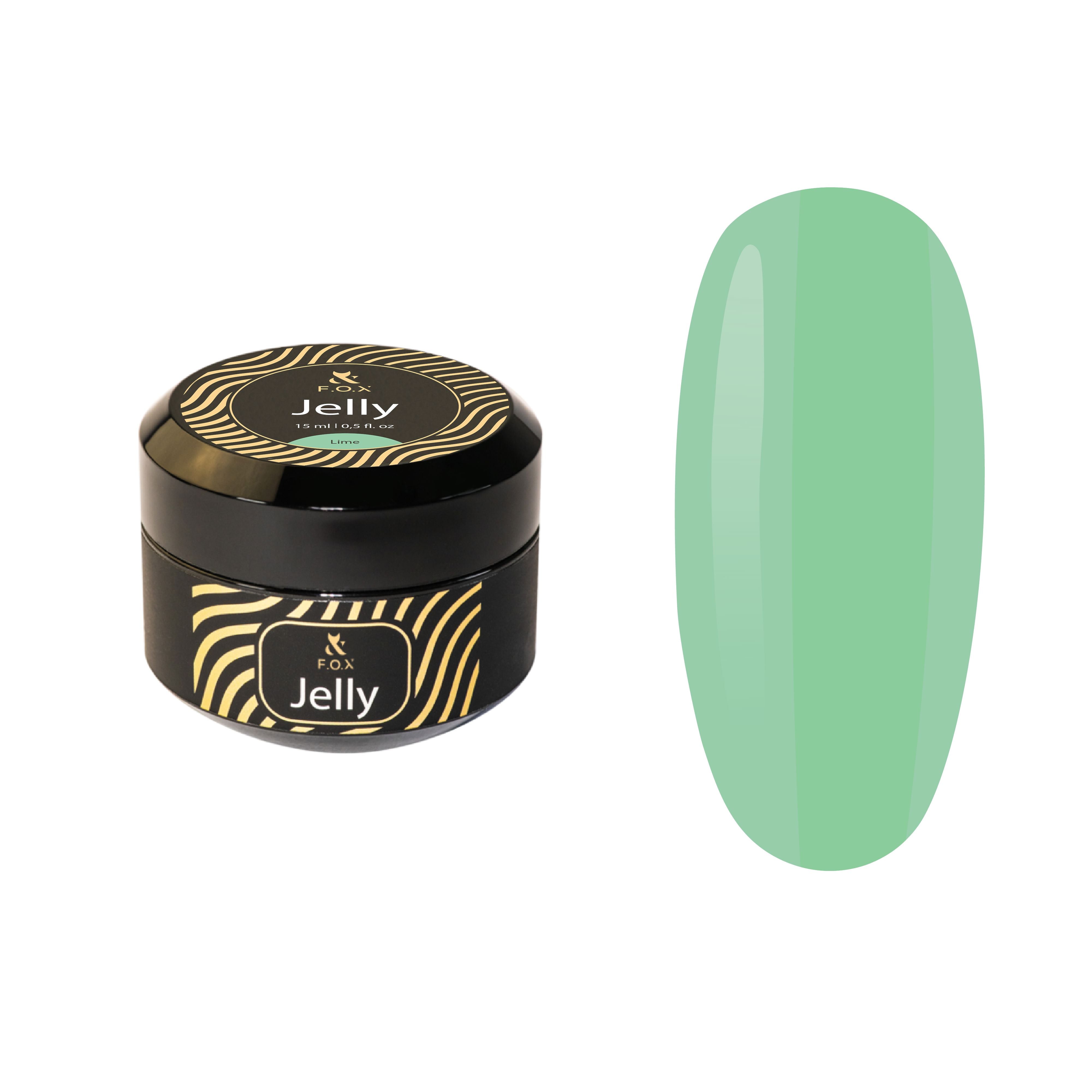 F.O.X Jelly Cover Lime - 15ml Nail Polish Gel for Long-Lasting Manicure | Perfect for Nail Salons, Home Use & DIY Nail Art
