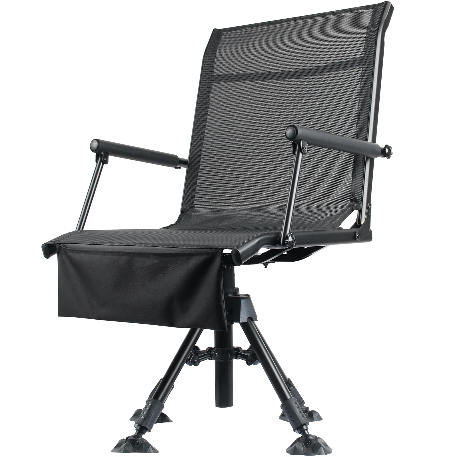 360° Swivel Hunting Chair with Adjustable Height & 4 Stable Legs - Portable Folding Blind Chair for Deer, Duck Hunting & Fishing - Perfect for Ground Blinds, Tree Stands & Outdoor Adventures