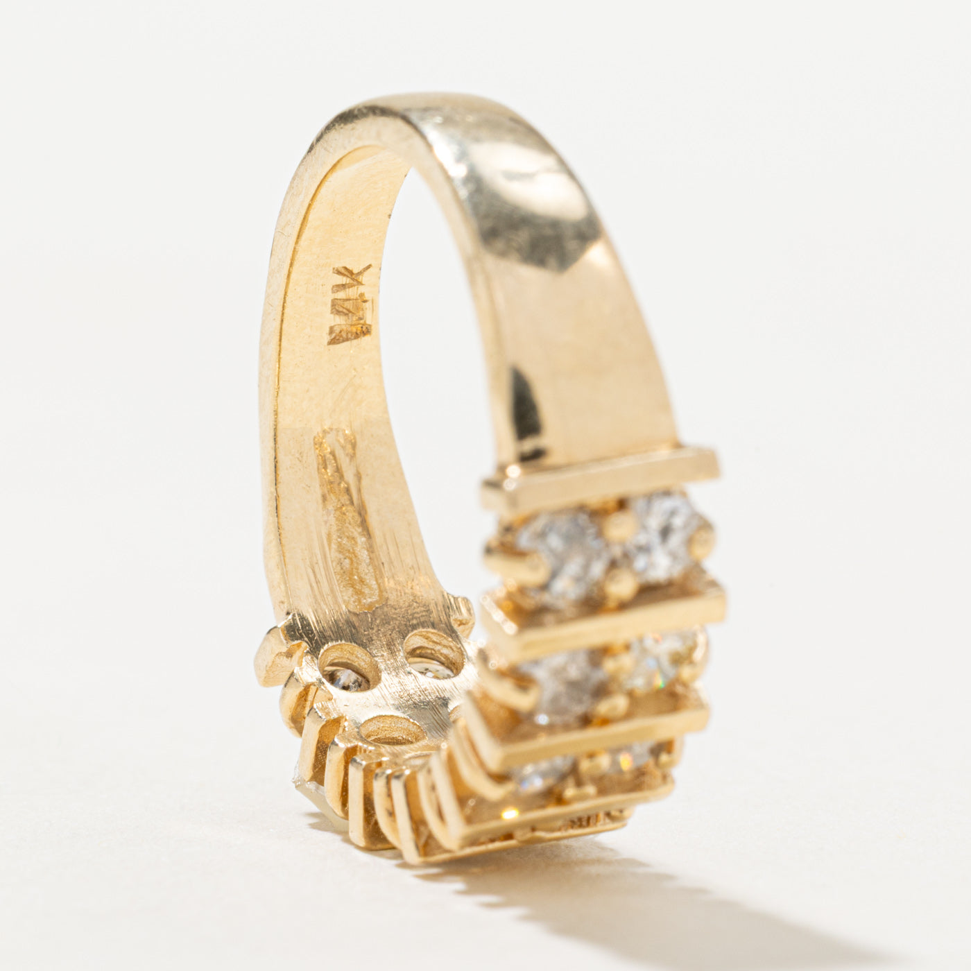 0.84ctw Multi Column Diamond Ring - Size 6.25 | Elegant Wedding Band, Anniversary Gift & Everyday Luxury Jewelry for Women