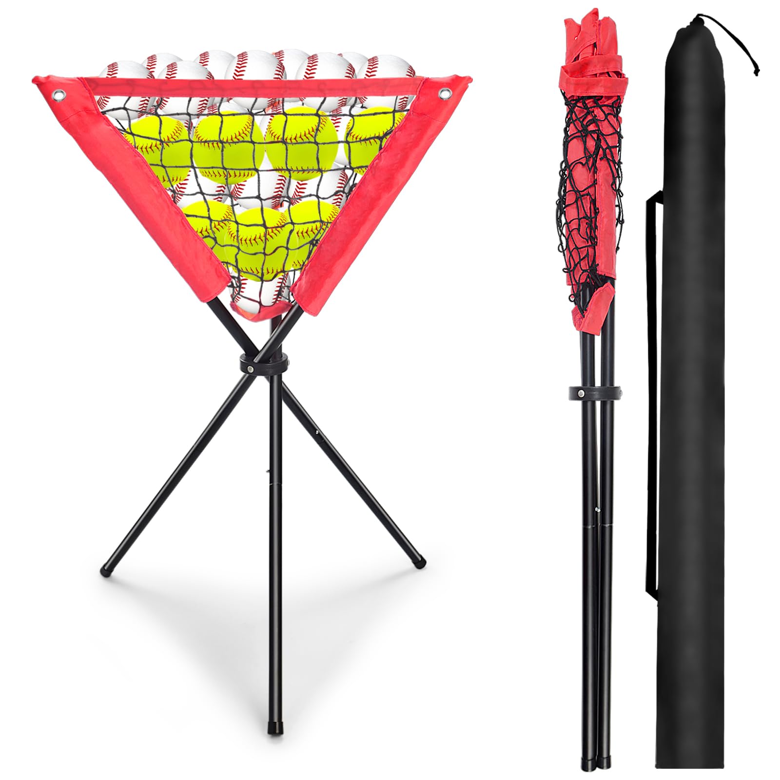 Eastgoing Portable Baseball & Softball Caddy - Lightweight Travel Ball Holder for Baseball & Softball Practice, Games & Training - Perfect for Coaches, Players & Teams On-The-Go