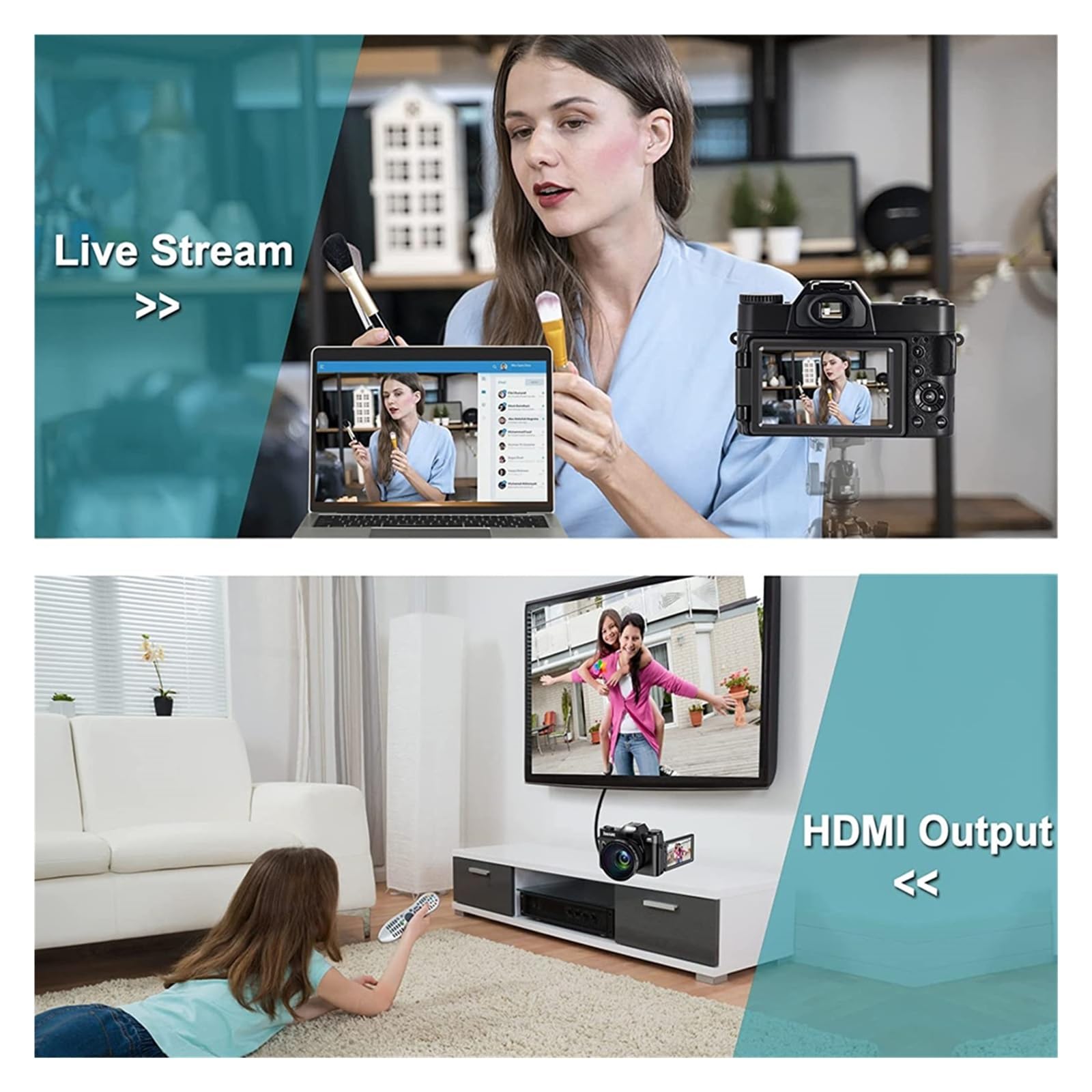 48MP 4K Digital Camera with Auto Focus & Wide Angle - Beginner Friendly Vlogging Camera for YouTube, Travel & Selfies - Includes 128GB TF Card (Silver) - Perfect for Content Creators, Travel Vlogging & Everyday Photography