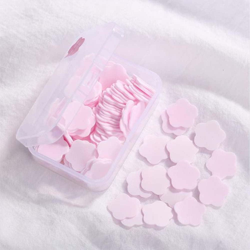 100 Sheets Disposable Paper Soap with Travel Box - Portable Hand Wash Soap Leaves for Travel, Camping, Hiking & Outdoor Activities | Gentle Cleansing for Hands & Feet | Cute Petal Shaped Soap Flakes (Purple, 100 Count) - Perfect for Gym Bags, Emergency Kits & On-the-Go Hygiene