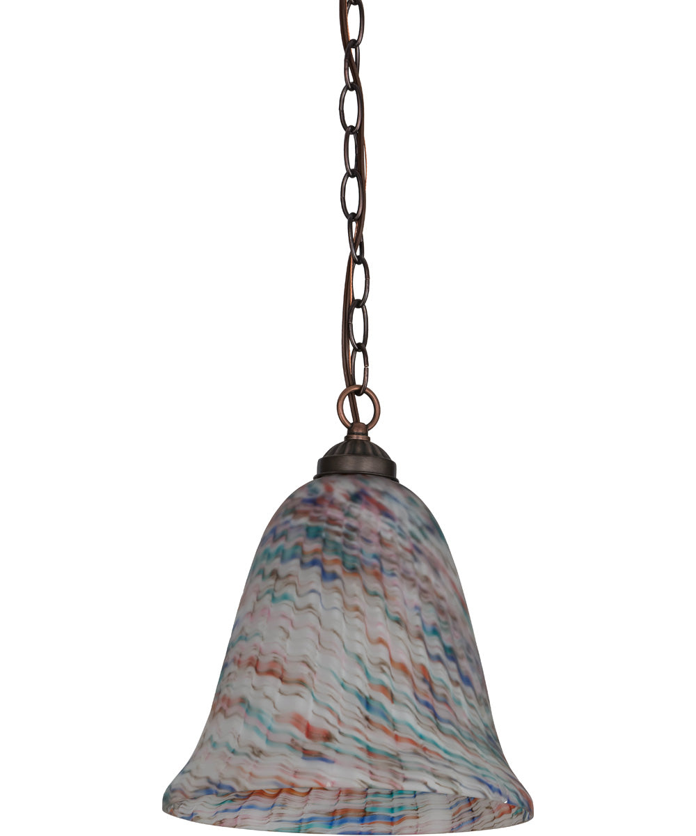 11W Peacock Pate De Verre Pendant Light - Elegant Handcrafted Glass Ceiling Fixture for Dining Room, Bedroom & Living Room Decor