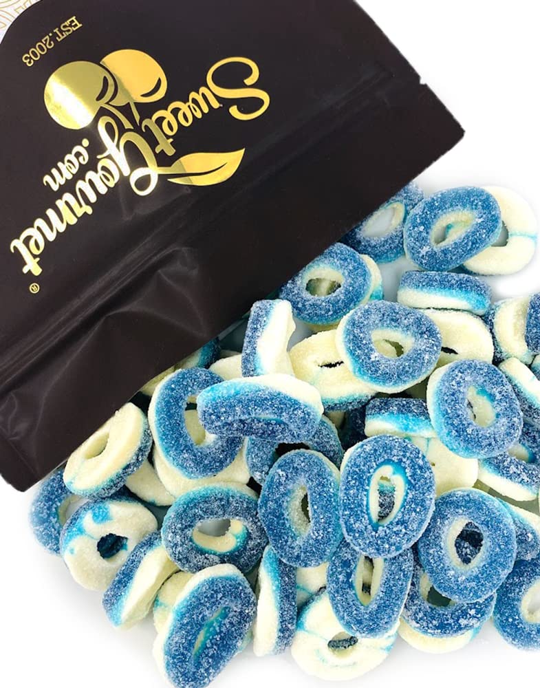 SweetGourmet Blue Raspberry Gummy Rings - 2lb Bulk Sour Candy for Parties, Movie Nights & Snacking | Delicious Chewy Gummi Treats