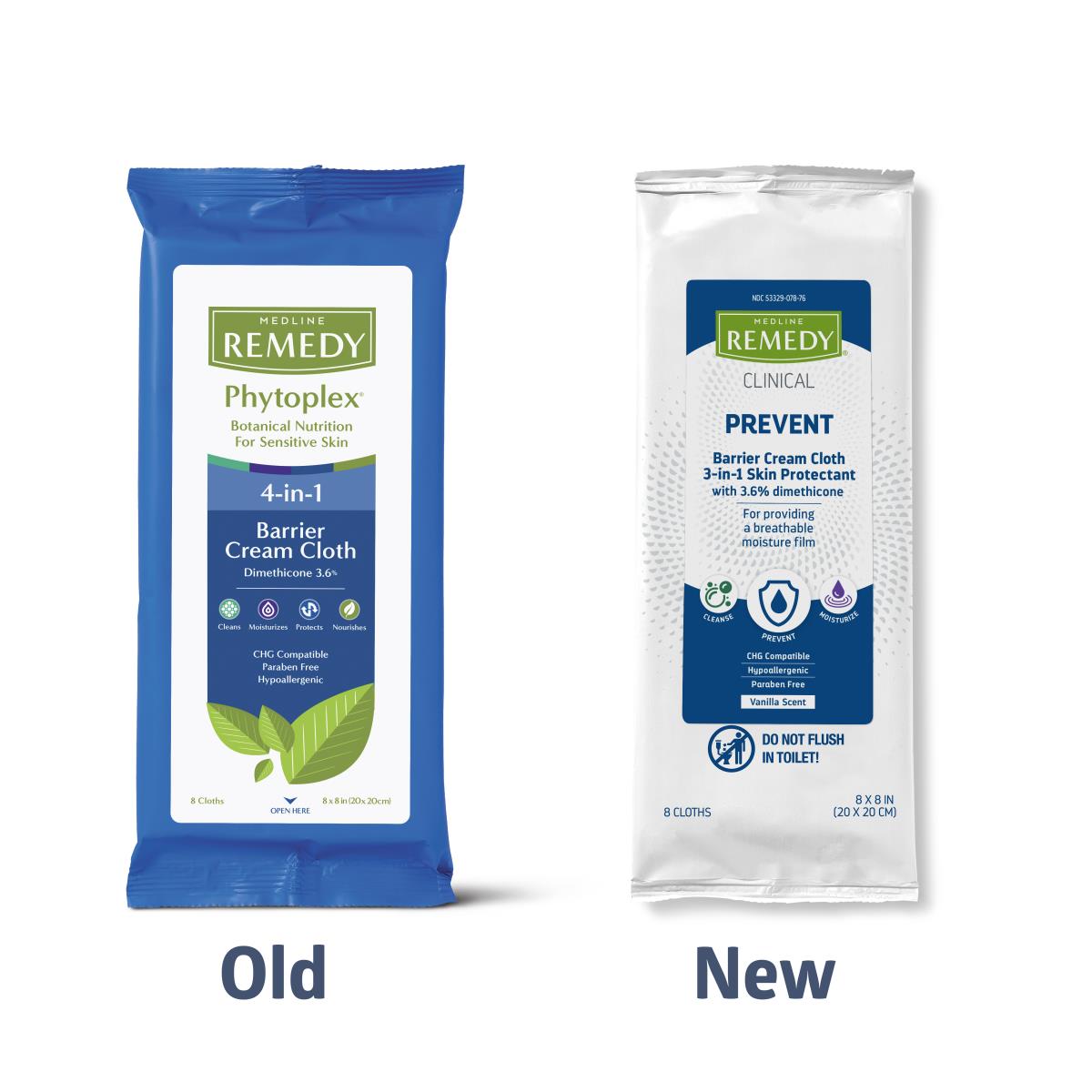 Medline Remedy Clinical Barrier Cream Cloths - 30 Count | Skin Protection for Incontinence, Diaper Rash & Irritation | Hypoallergenic & pH Balanced | Ideal for Elderly Care & Baby Diaper Changes