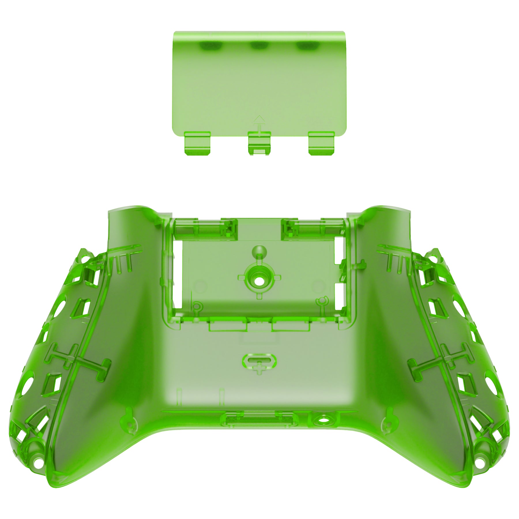 eXtremeRate Clear Green Replacement Bottom Shell with Battery Cover for Xbox Series X & S Controller - Custom Gaming Accessory for Enhanced Comfort & Style | Perfect for Gaming Enthusiasts & DIY Modders