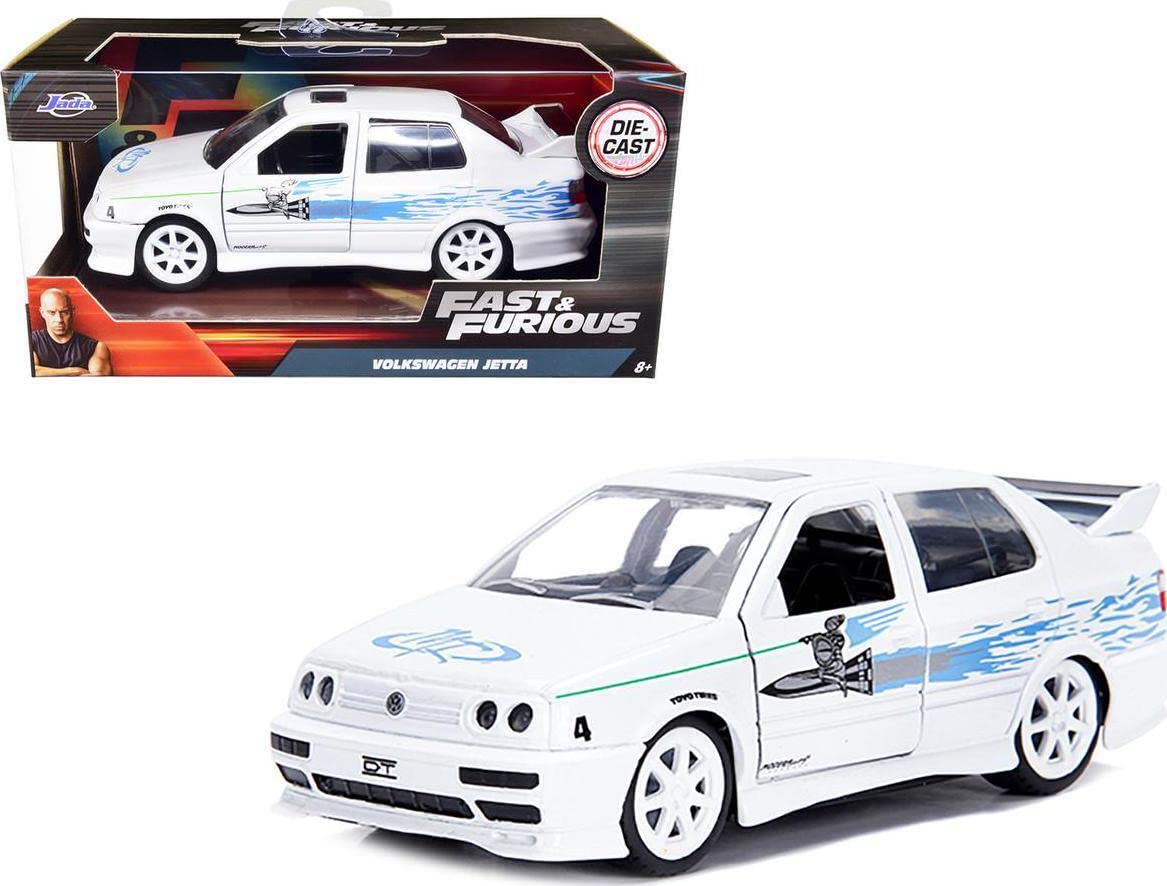 Jada Fast & Furious 1:32 Scale Die-Cast Volkswagen Jetta Toy Car - White - Collectible Movie Vehicle for Display & Play - Perfect for Fans & Model Car Enthusiasts