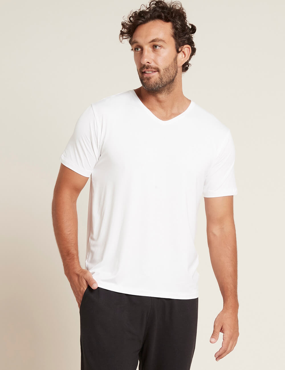Premium Men's V-Neck T-Shirt - Soft Cotton White Tee for Casual Wear, Gym & Everyday Comfort