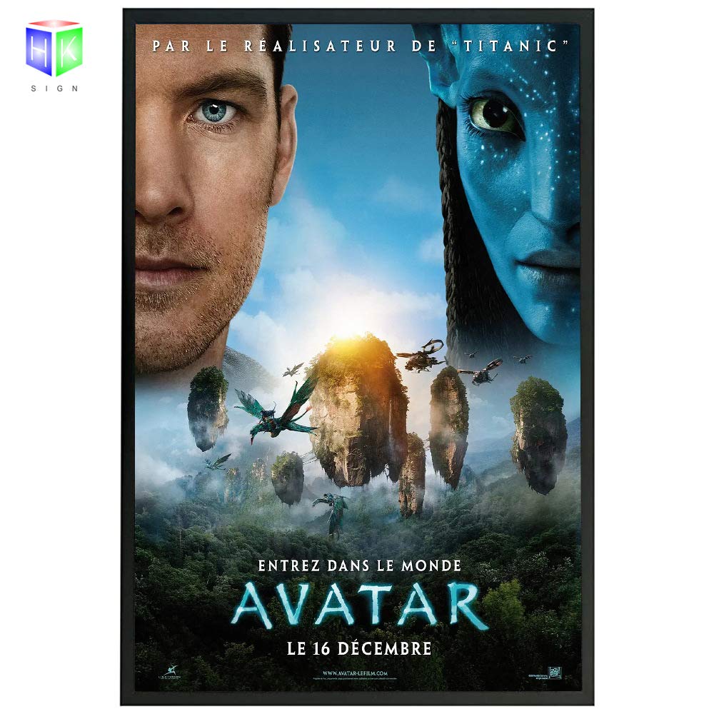 27x40 Inch Wall Mounted LED Movie Poster Frame - Black Aluminum Snap Backlit Light Box for Artwork, Prints & Advertising Displays | Perfect for Home Theaters, Cinemas & Retail Stores