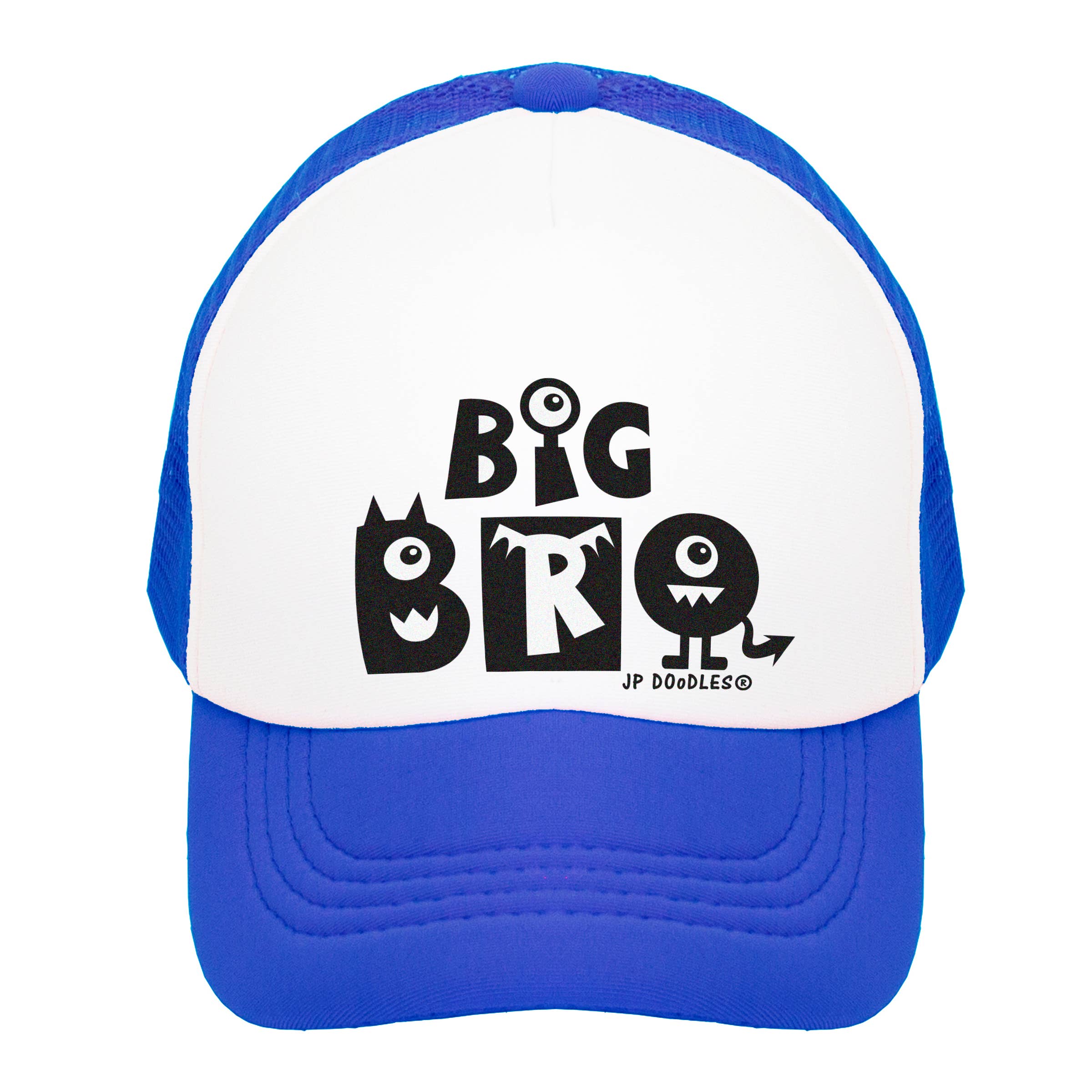 Big Bro Kids Trucker Hat for Boys & Girls - Royal Blue Adjustable Snapback Cap for Ages 2-5 Years | Outdoor Play, Birthday Gifts & Family Photos