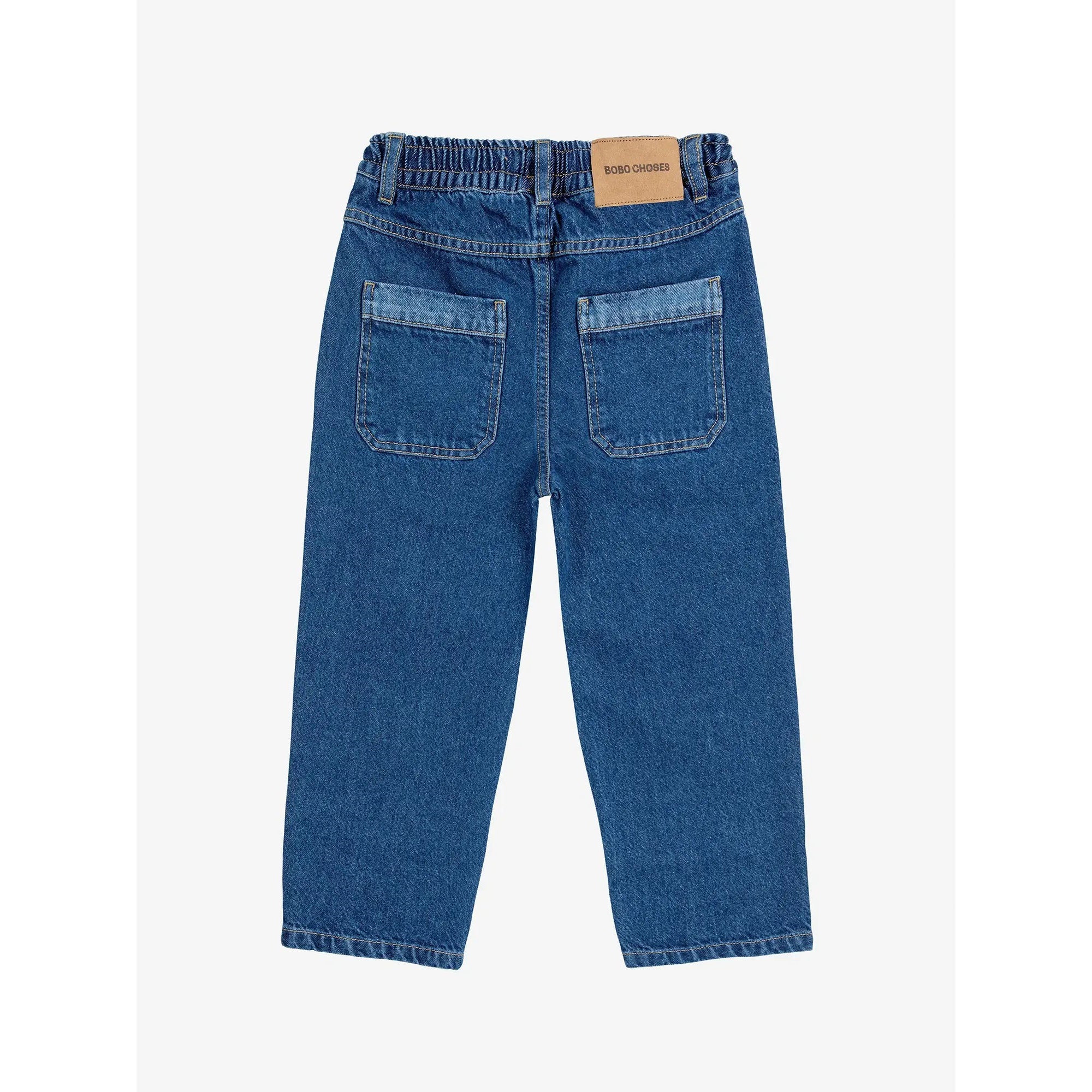 Bobo Choses Funny Face Denim Jogger Pants for Kids - Blue | Comfortable & Stylish Casual Wear for Playdates and Everyday Adventures