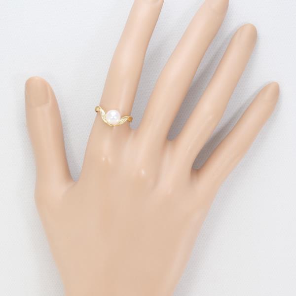 18K Yellow Gold Pearl and Diamond Ring for Women - Elegant Bridal, Engagement, Anniversary Jewelry Gift
