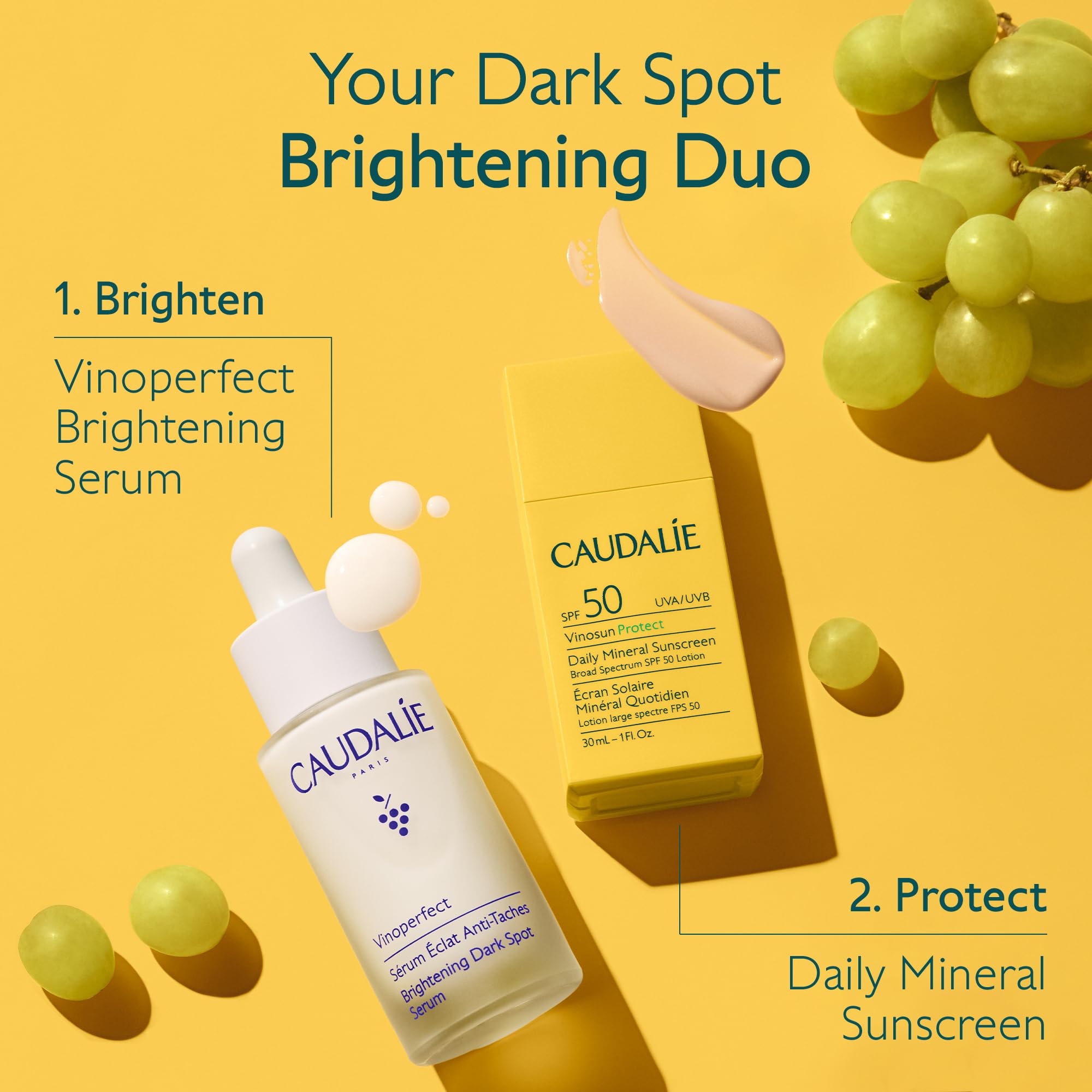 Caudalie Vinoperfect Brightening Dark Spot Serum - 62x More Effective Than Vitamin C with Viniferine for Brighter, Even Skin Tone | Dark Spot Corrector for Face, Hyperpigmentation Treatment, Daily Skincare Routine