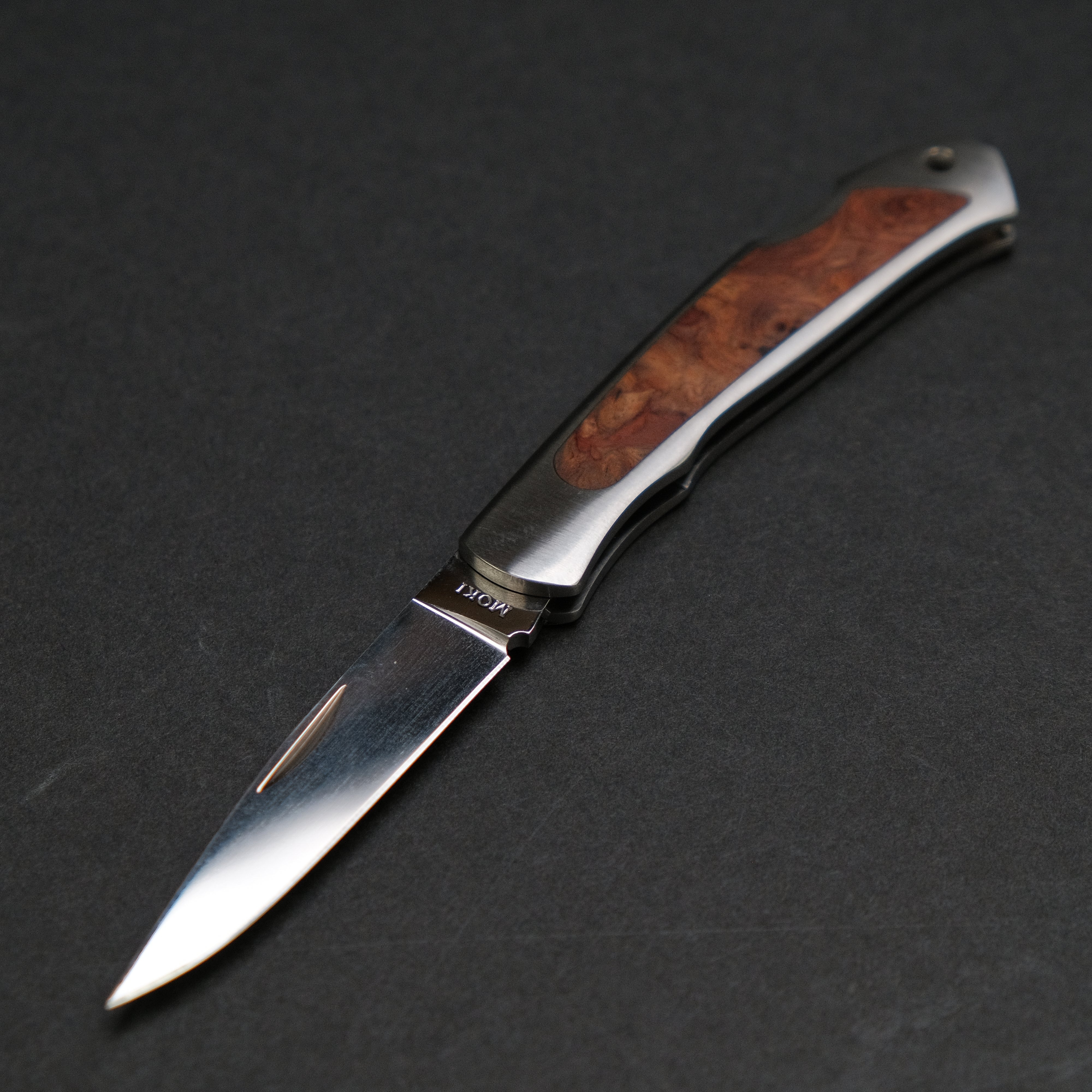 MOKI Kita Kitsune Folding Pocket Knife with Quince Wood Handle - Perfect for Camping, Hiking & Everyday Carry (EDC)